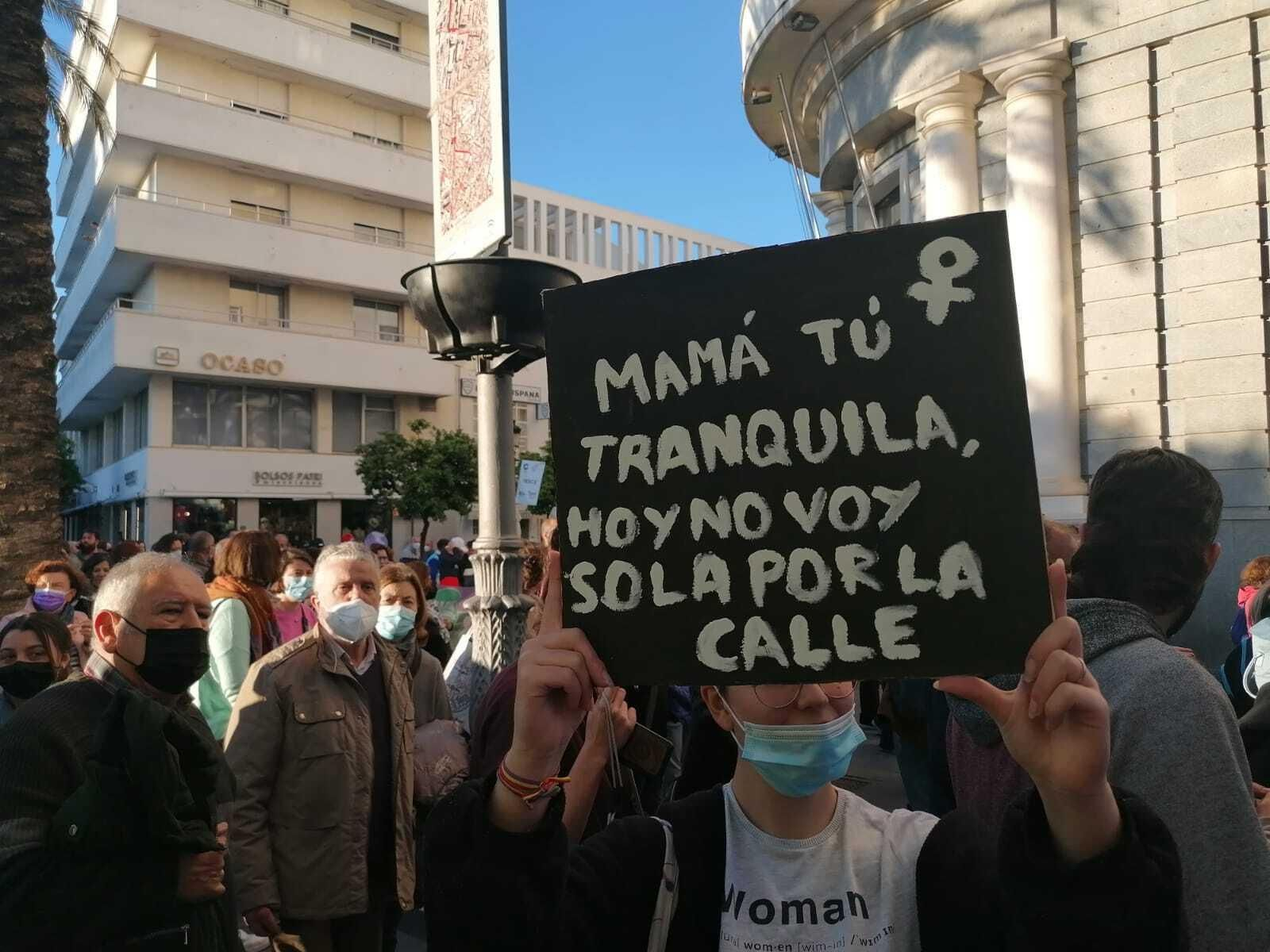 Pancarta de una manifestación en Jerez.
