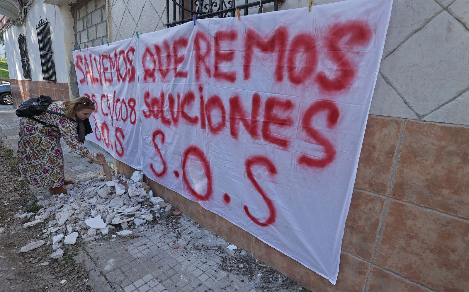La protesta de los vecinos afectados, el pasado lunes.