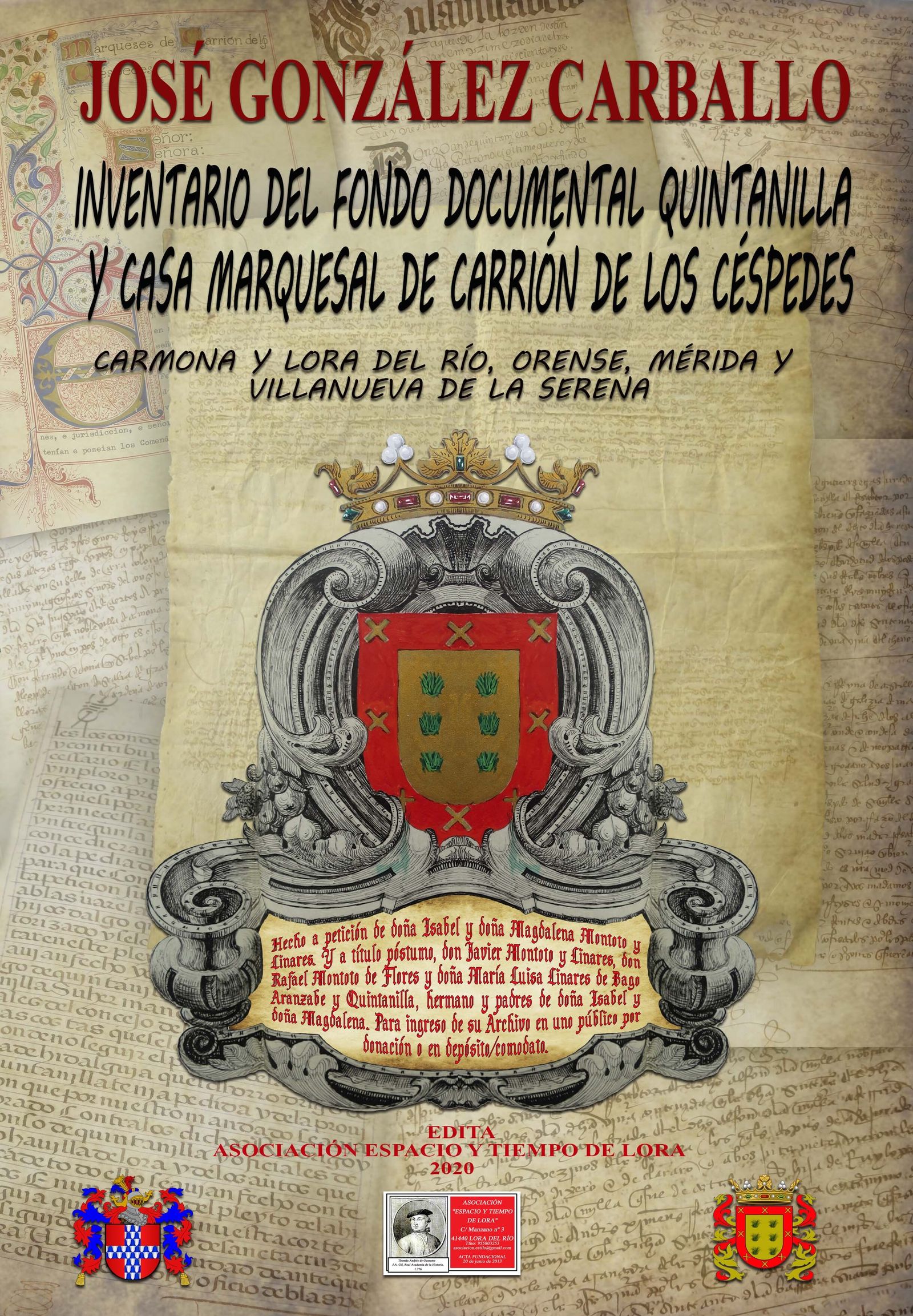 Portada de 'Inventario del Fondo Documental Quintanilla y Casa Marquesal de Carrión de los Céspedes'.