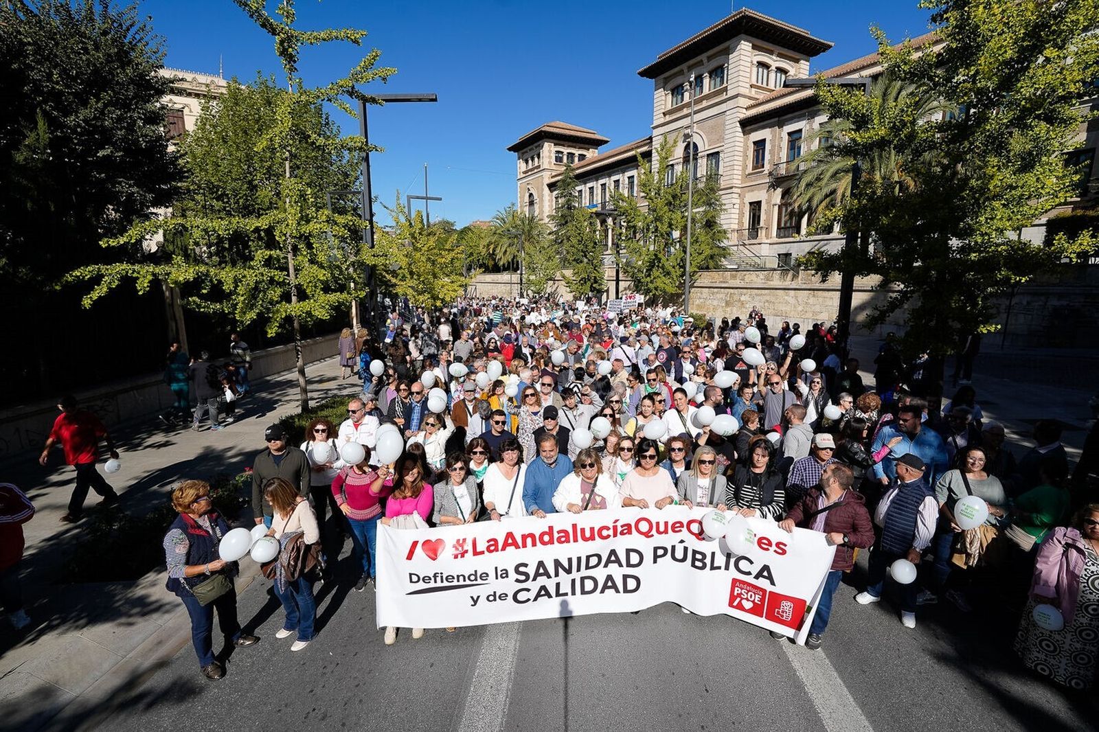 Así ha sido la manifestación en defensa de la sanidad pública en Granada