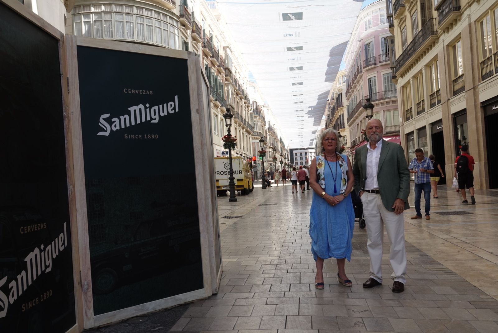 Presentación de los nuevos toldos de la calle Larios.