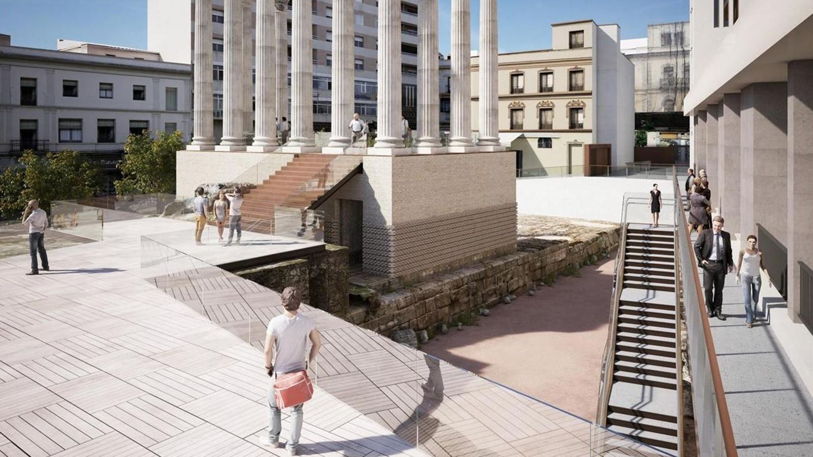 Detalle de cómo quedará el Templo Romano tras las obras. Detalle de cómo quedará el Templo Romano tras las obras.