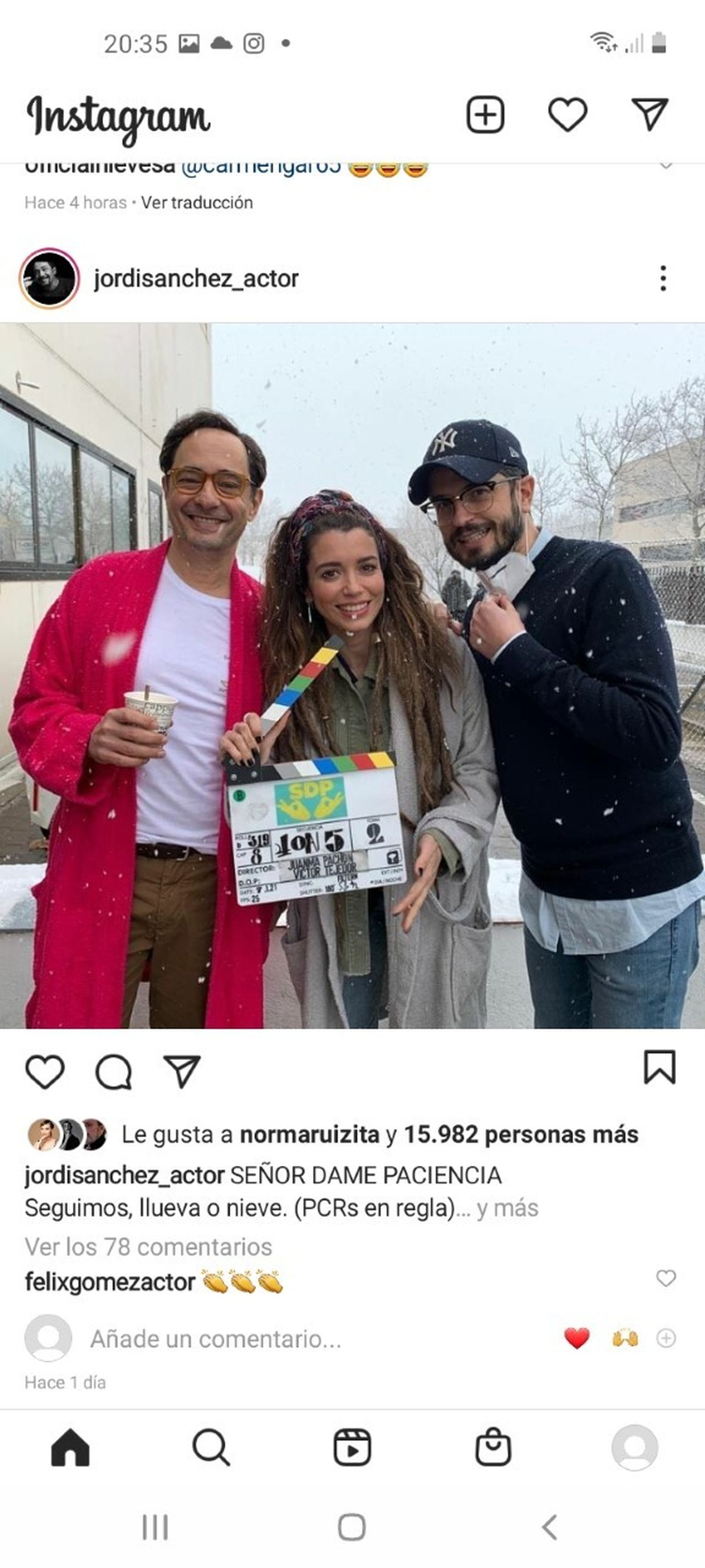 Jordi Sánchez, fresco, durante el rodaje de la serie 'Señor, dame paciencia'