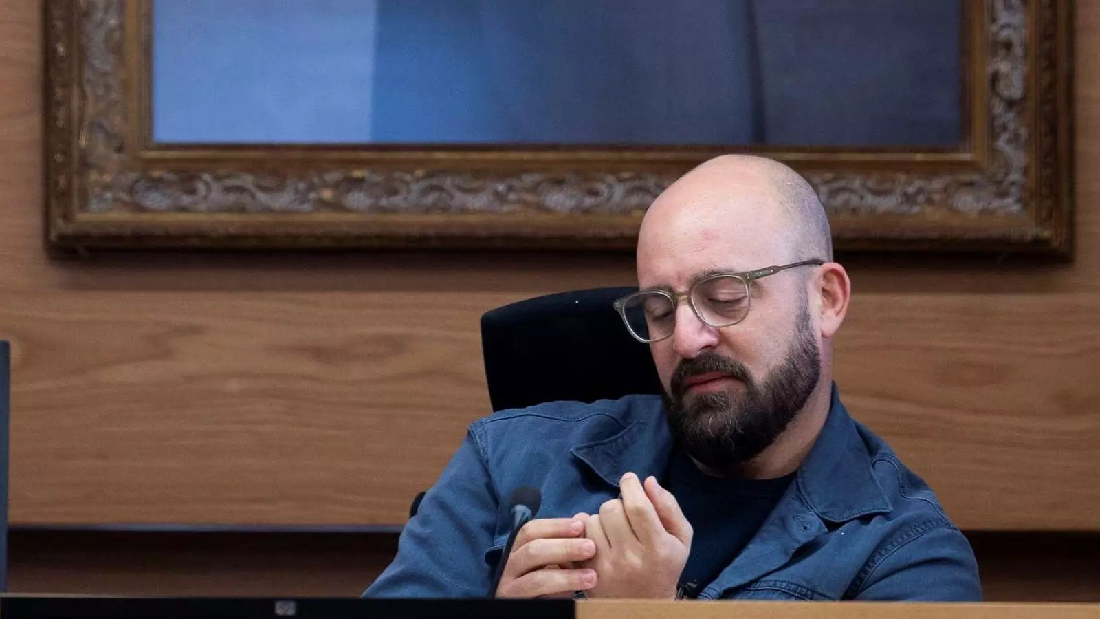 El alcalde portuense, Germán Beardo, durante la celebración de un pleno.