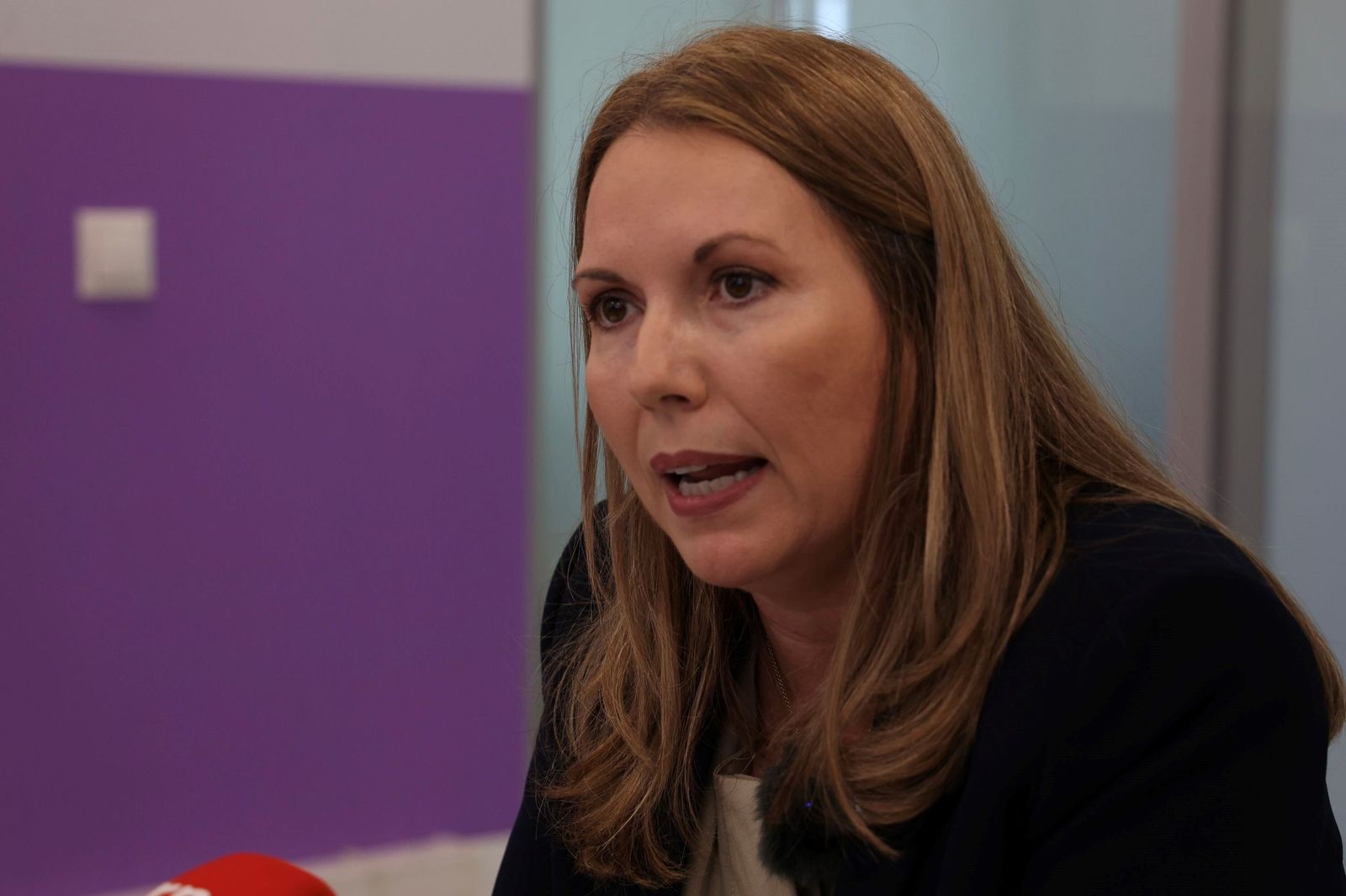 Natalia Corbalán, portavoz de SOS Rural, durante el acto informativo organizado para la prensa.
