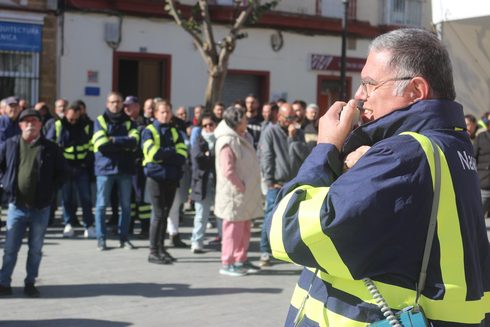 Juan Escamilla, presidente del comité de Puerto Real, en la concentración