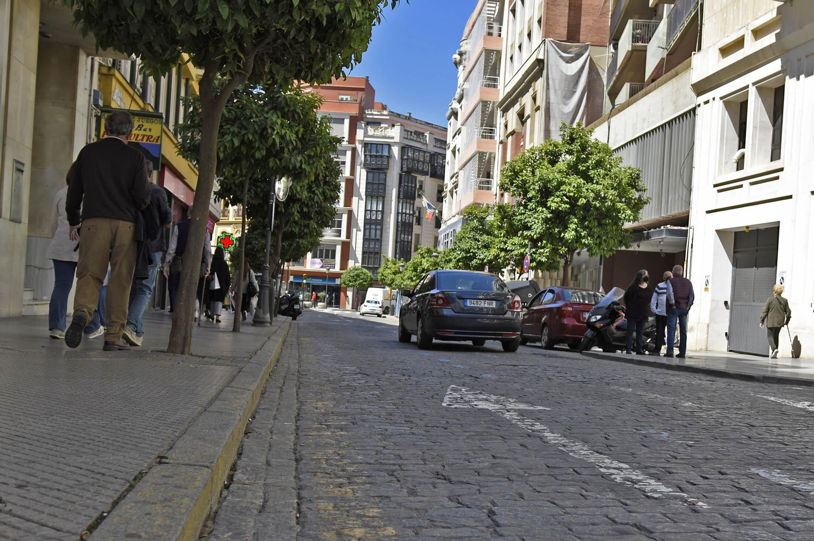 Imágenes de las calles que se incluirán en la peatonalización del centro