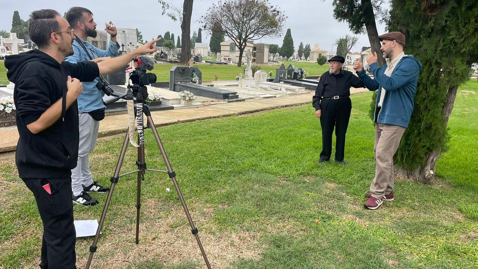 Rodaje del cortometraje de 'No es serio este cementerio'.