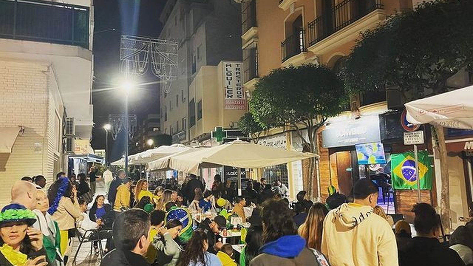 Convento 9 durante un partido de Brasil.