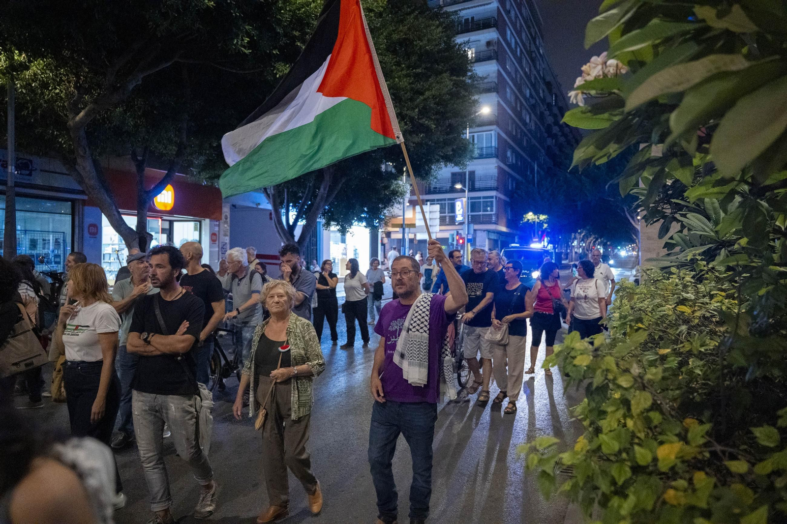 La Plataforma Almería por Palestina se manifiesta por la situación en Gaza, en imágenes