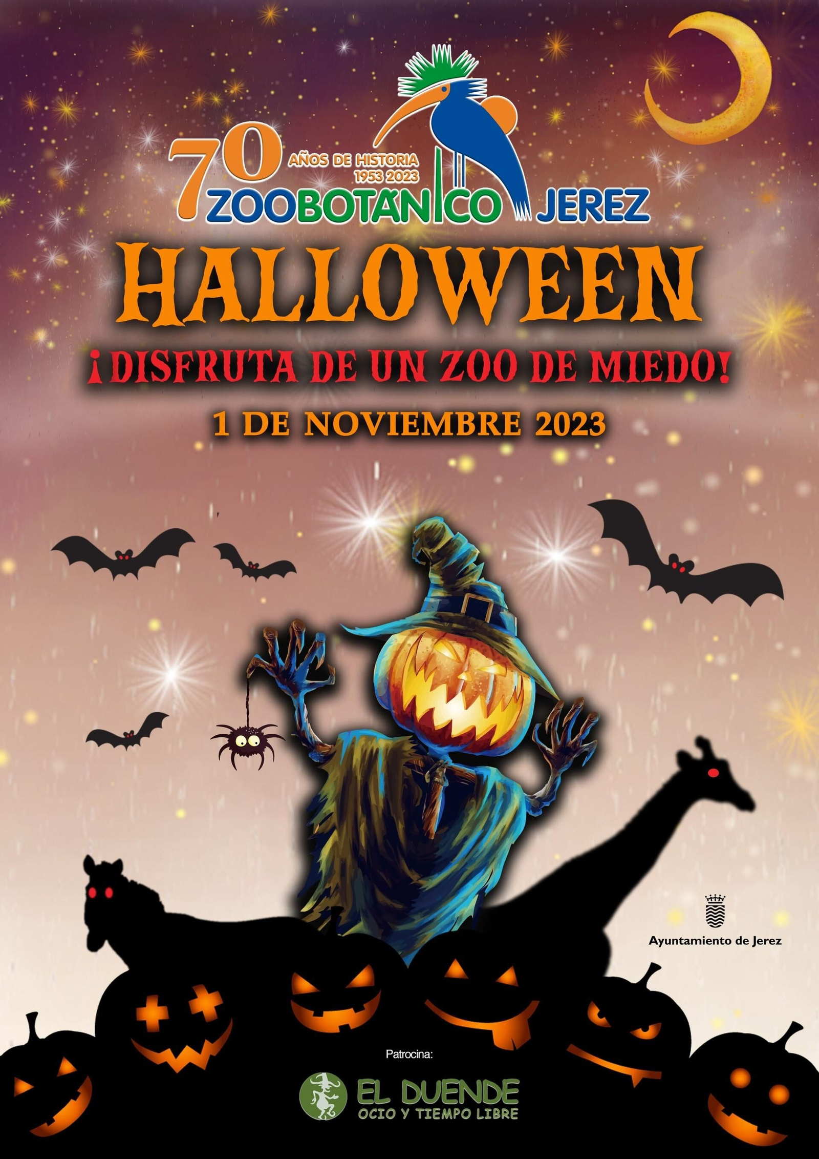 Cartel de la programación especial de Halloween en el Zoo de Jerez.