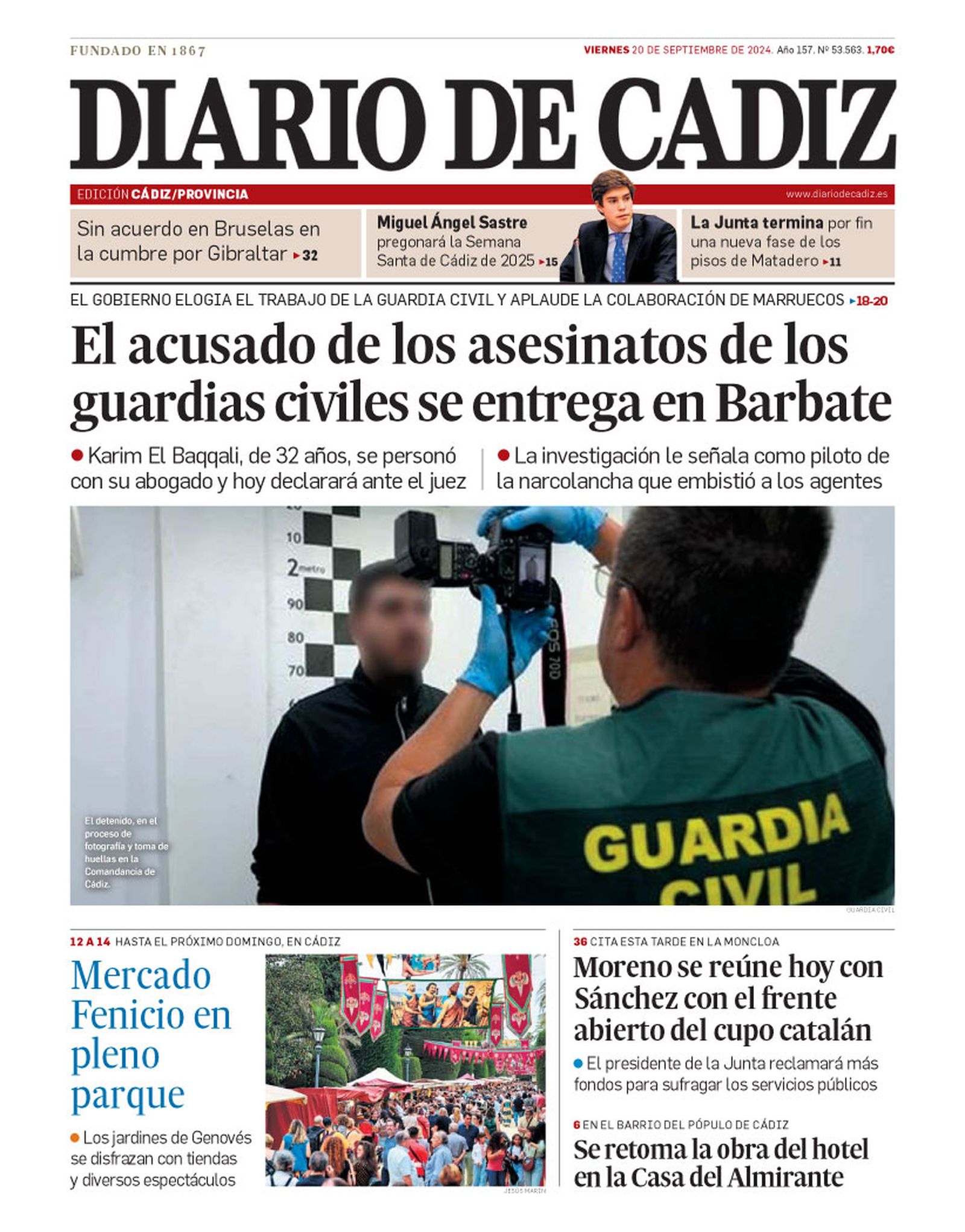 20 de septiembre. Se entrega Karim El Baqqal, el más buscado por los asesinatos de los guardias civiles en febrero.