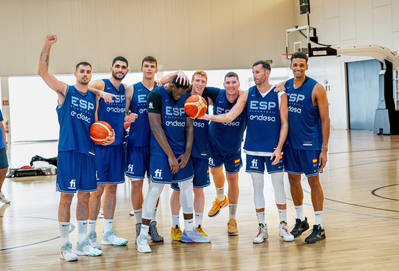 Varios de los integrantes de la selección española de baloncesto