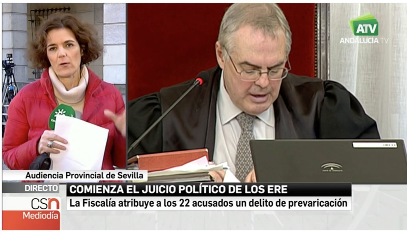 El rótulo que acompaña a las imágenes denomina 'juicio político' al proceso judicial.
