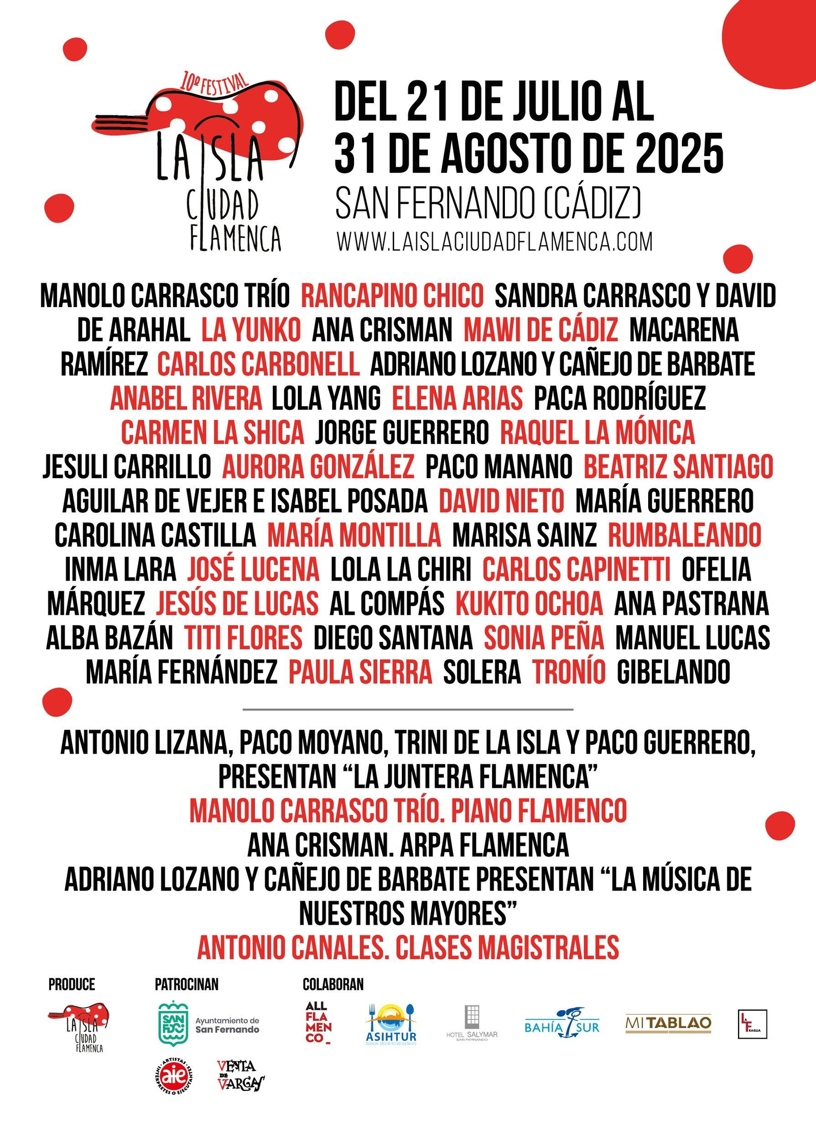Cartel de los artistas que patrticipan en la nueva edición del ciclo. Cartel de los artistas que patrticipan en la nueva edición del ciclo.