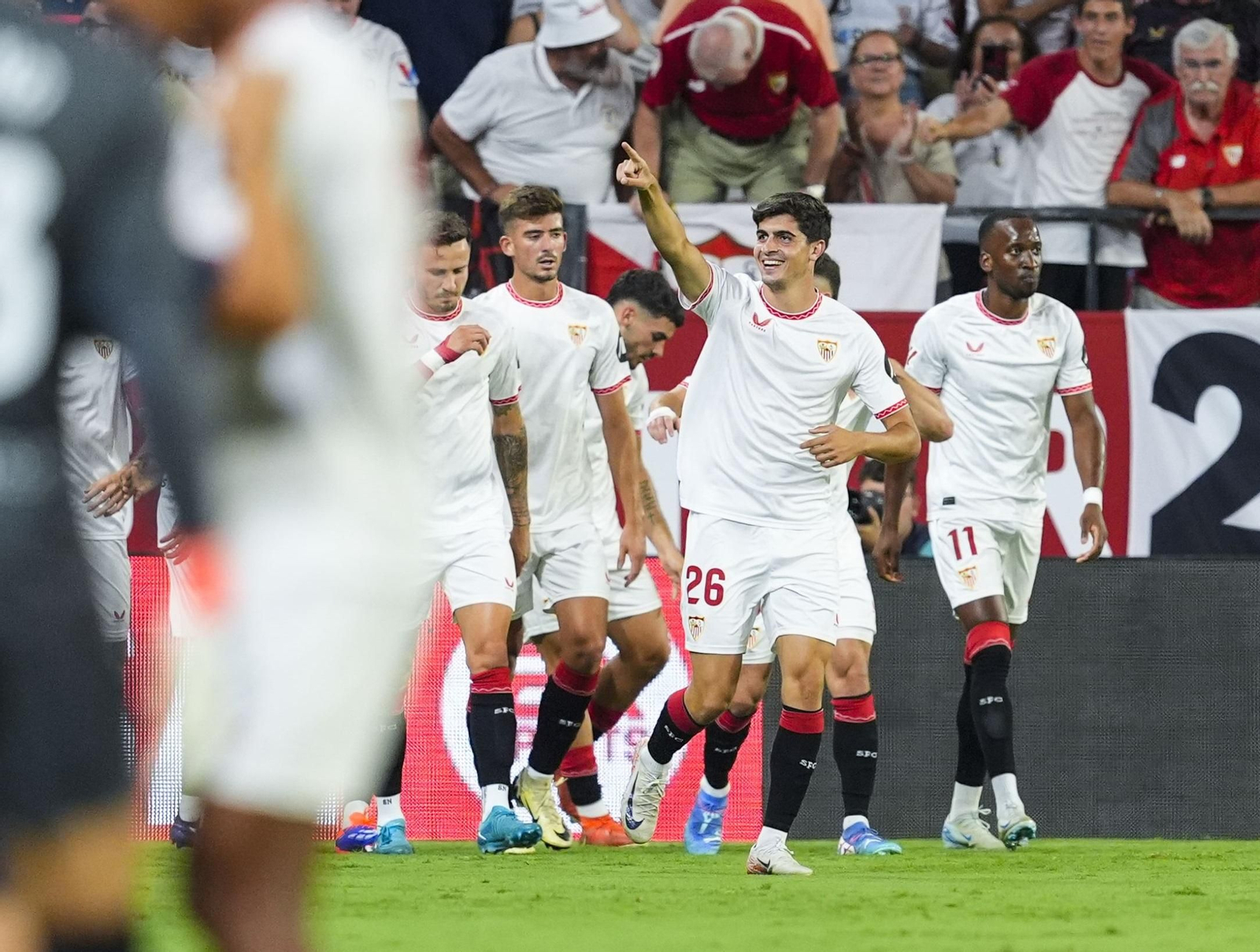 Juanlu celebra un gol la temporada pasada.