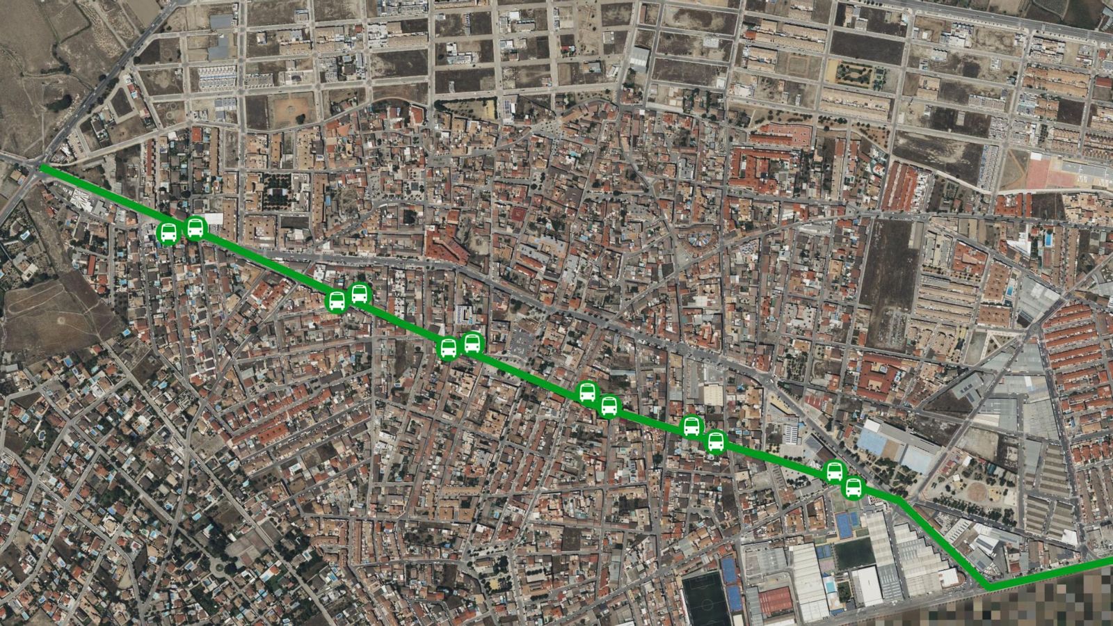 Nuevo recorrido del autobús en Churriana, con las paradas señalizadas