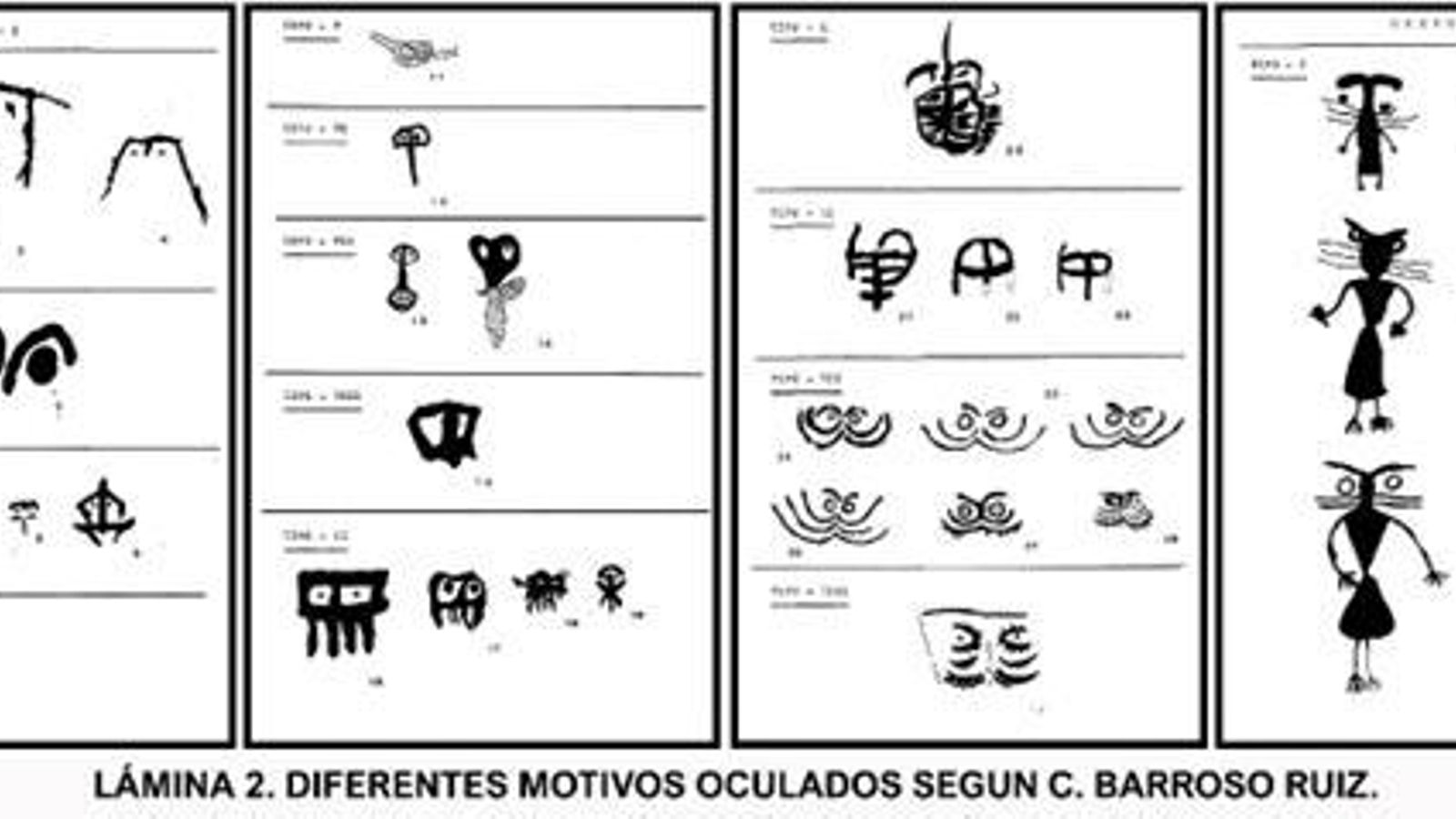 Diferentes motivos oculados según la clasificación de C. Barroso Ruiz.