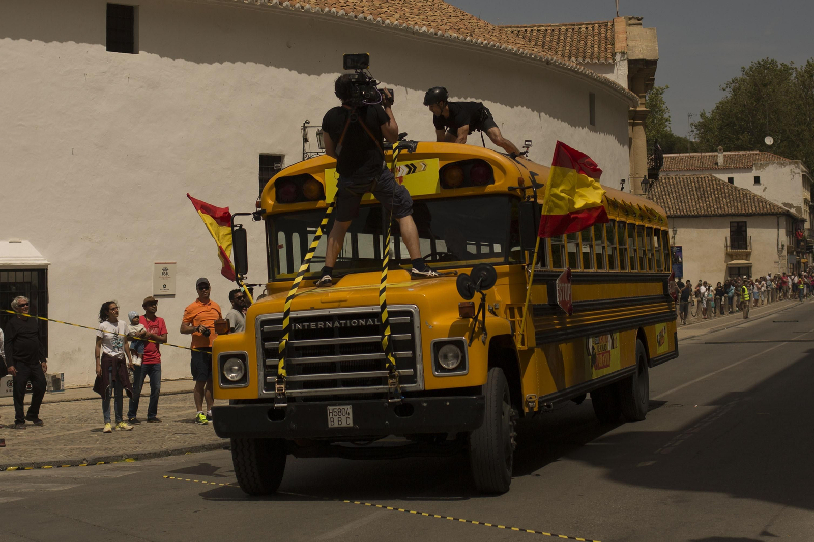 Un momento de la grabación del programa indio 'Fear Factor'.