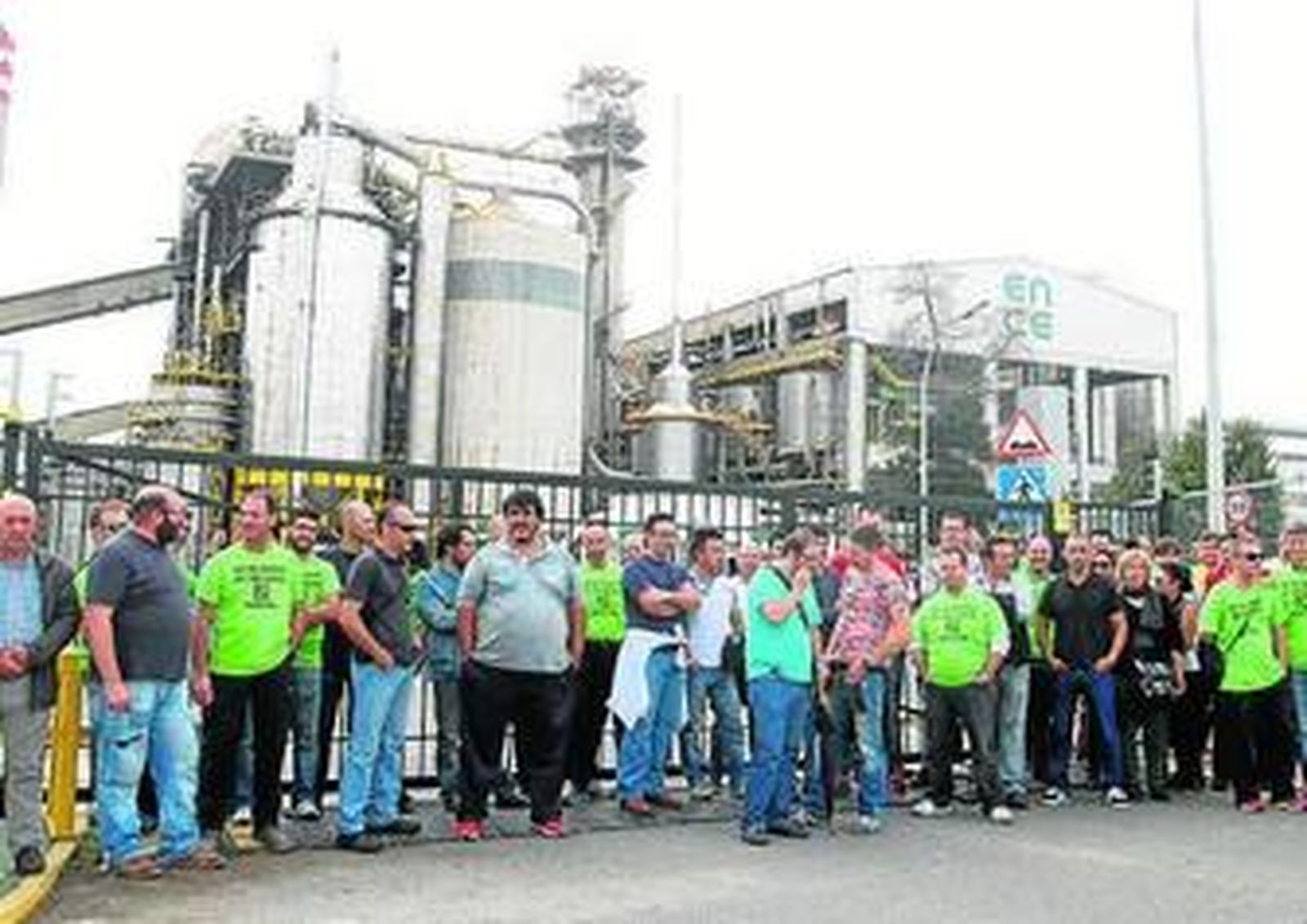 Protesta de trabajadores de Ence en 2014.