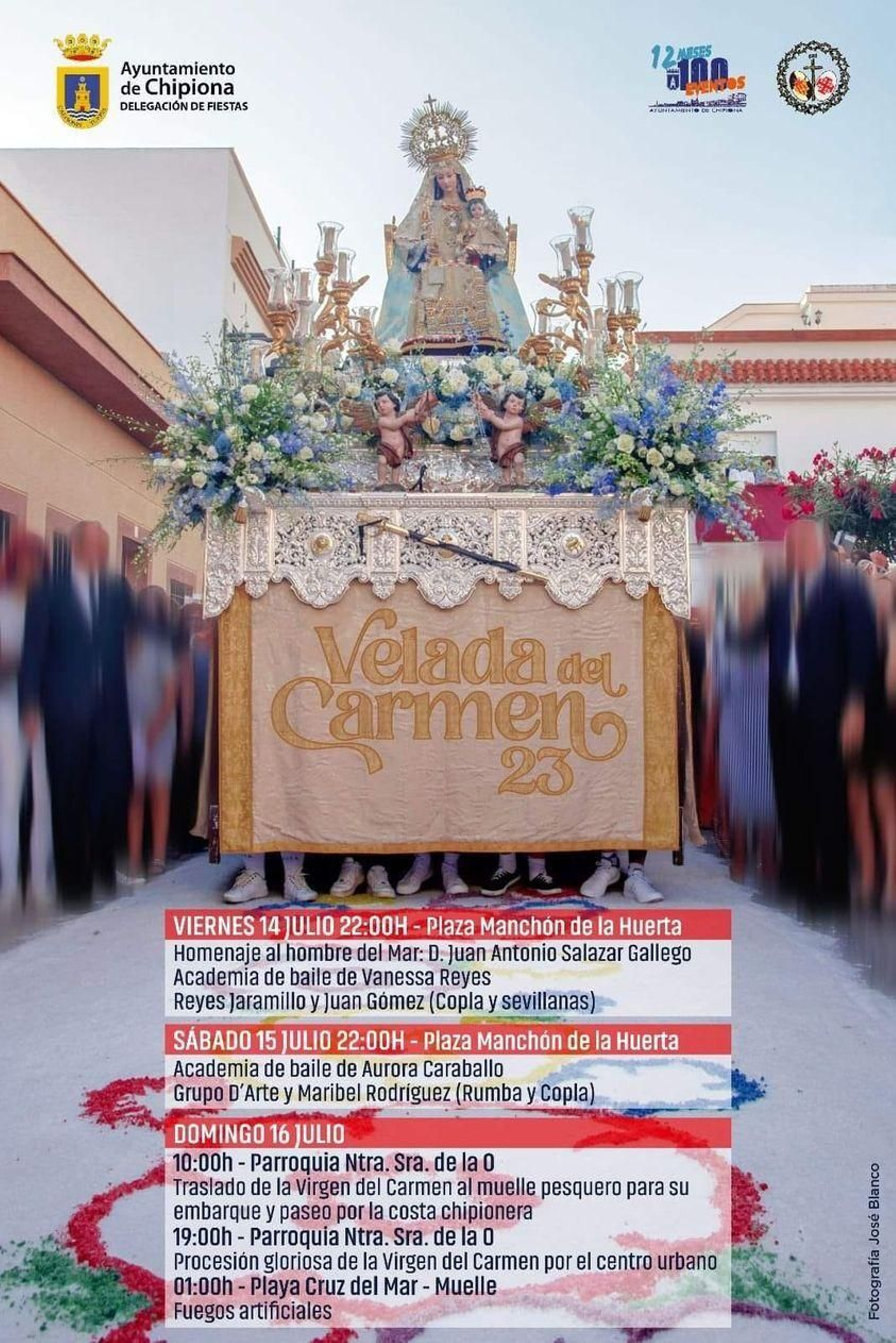 Cartel Velada del Carmen en Chiopiona 2023.