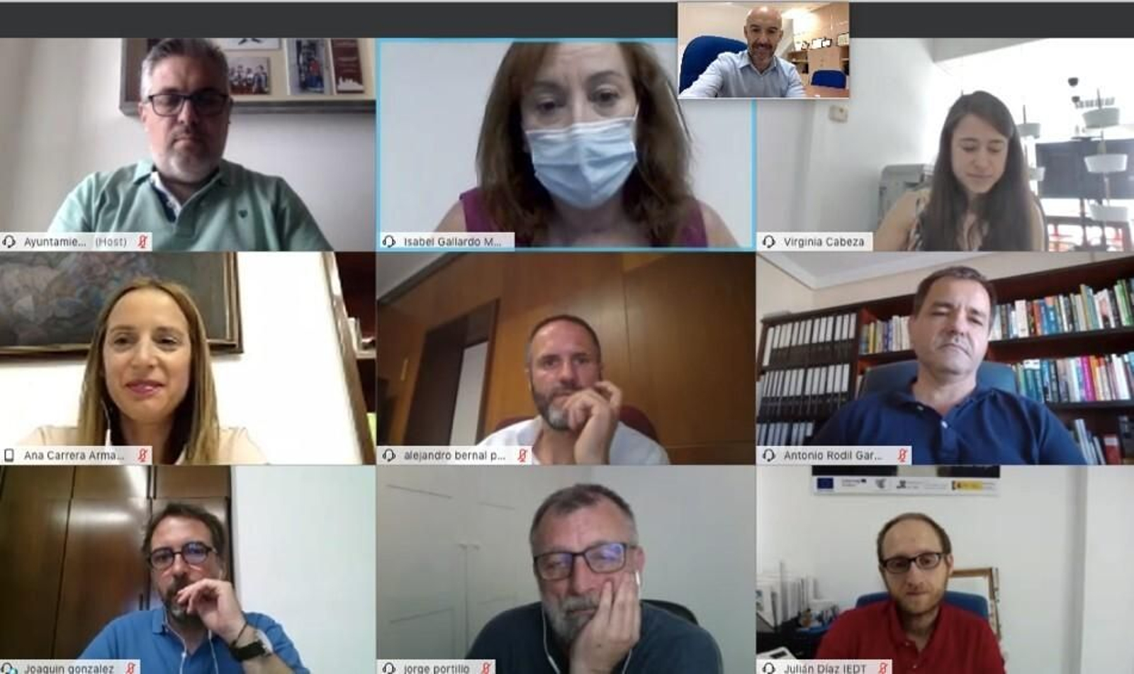 Reunión online de la Diputación y entidades locales.