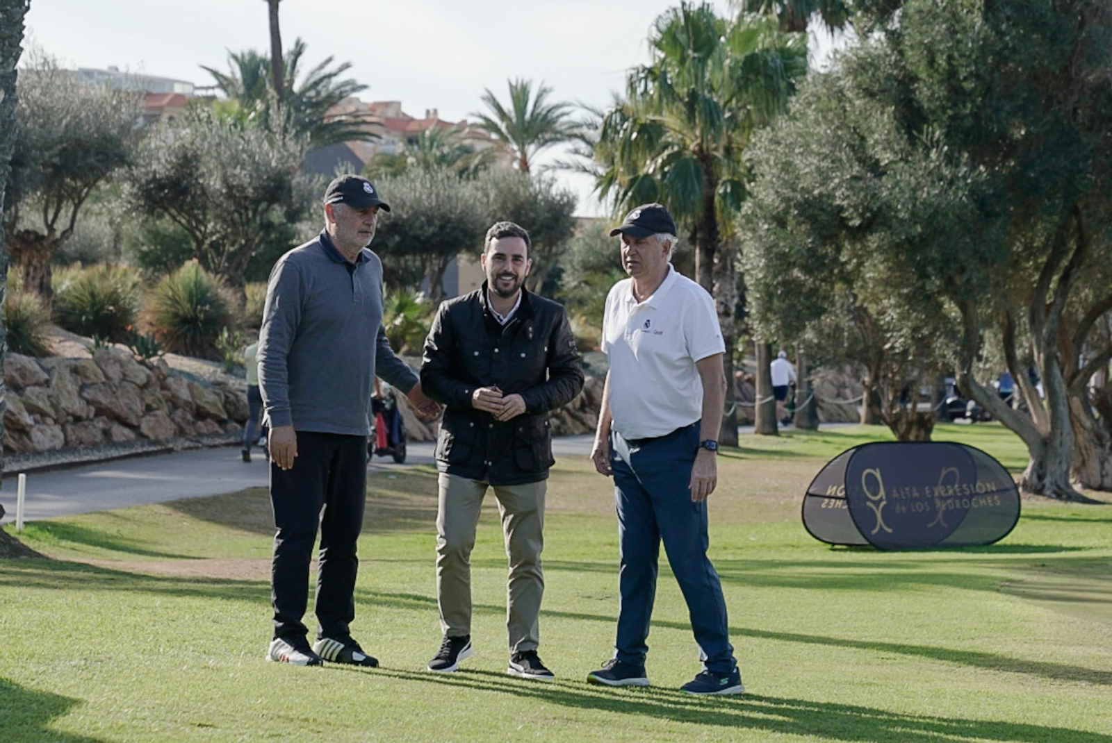 Ricardo Gallego, Stielike y Carlos Sánchez durante la prueba celebrada este pasado domingo en Almerimar.
