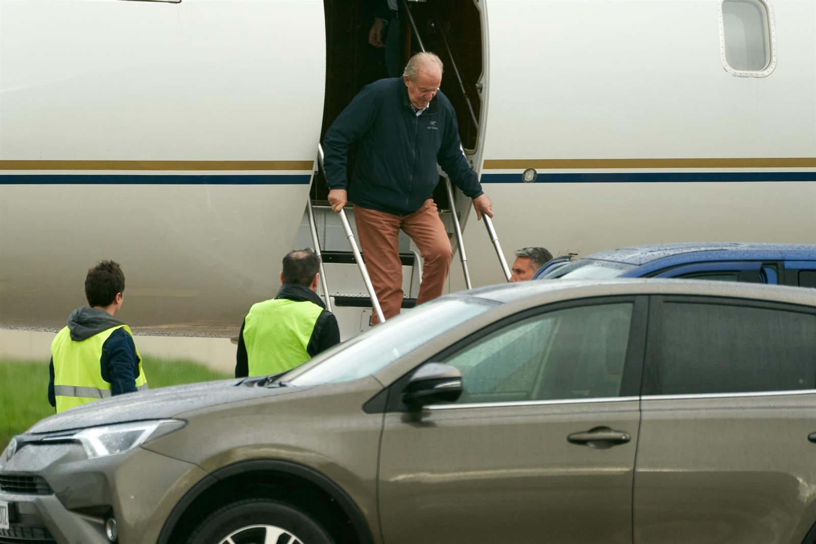 El rey emérito Juan Carlos I, en su última visita a España.