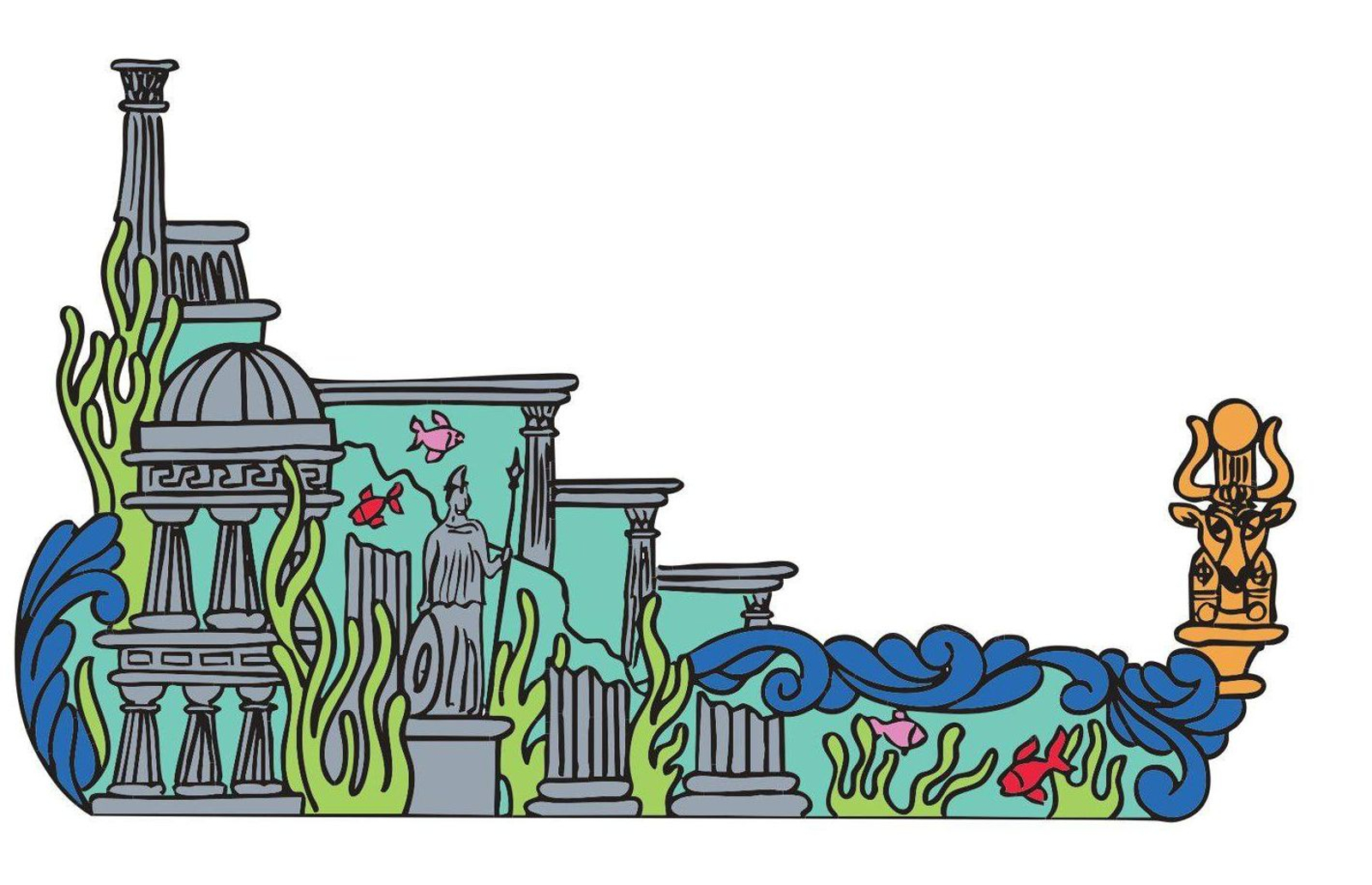 La carroza de la Atlántida, con referencias al mundo clásico.