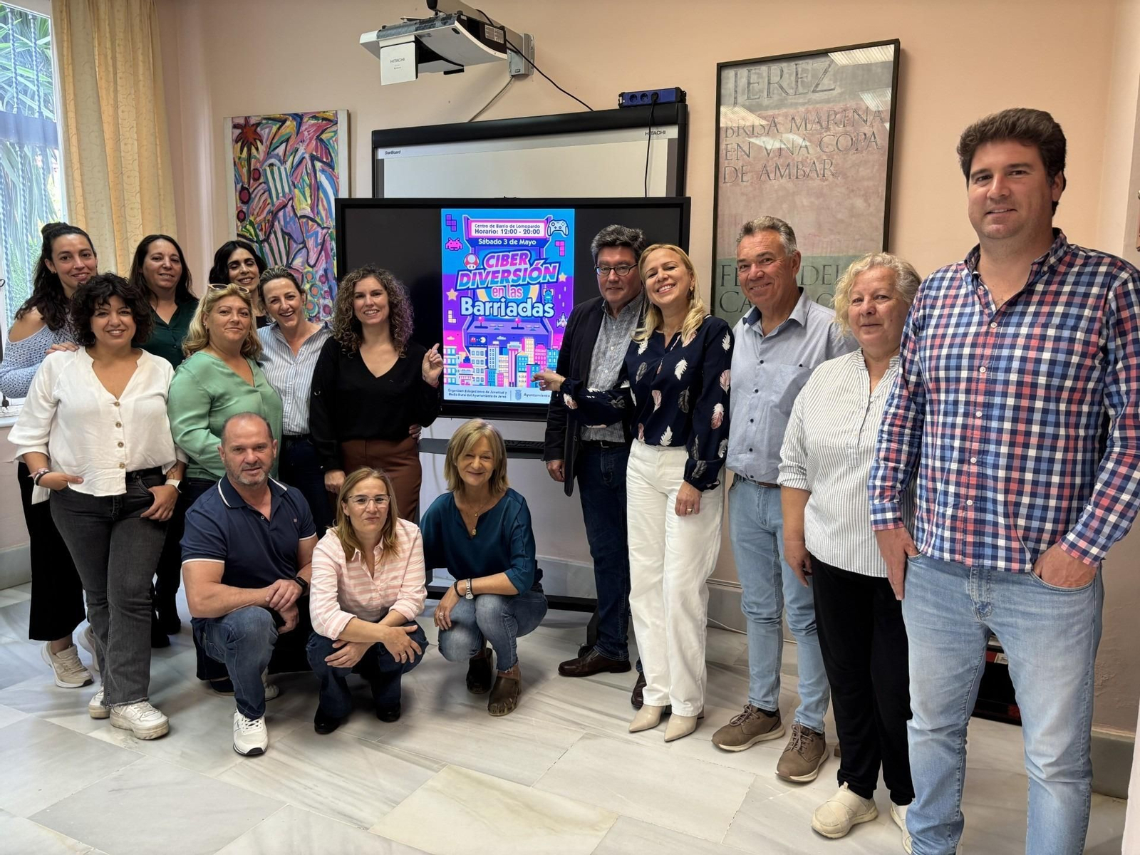 Imagen de la presentación del programa de ‘Ciber Diversión en las barriadas’ rurales de Jerez