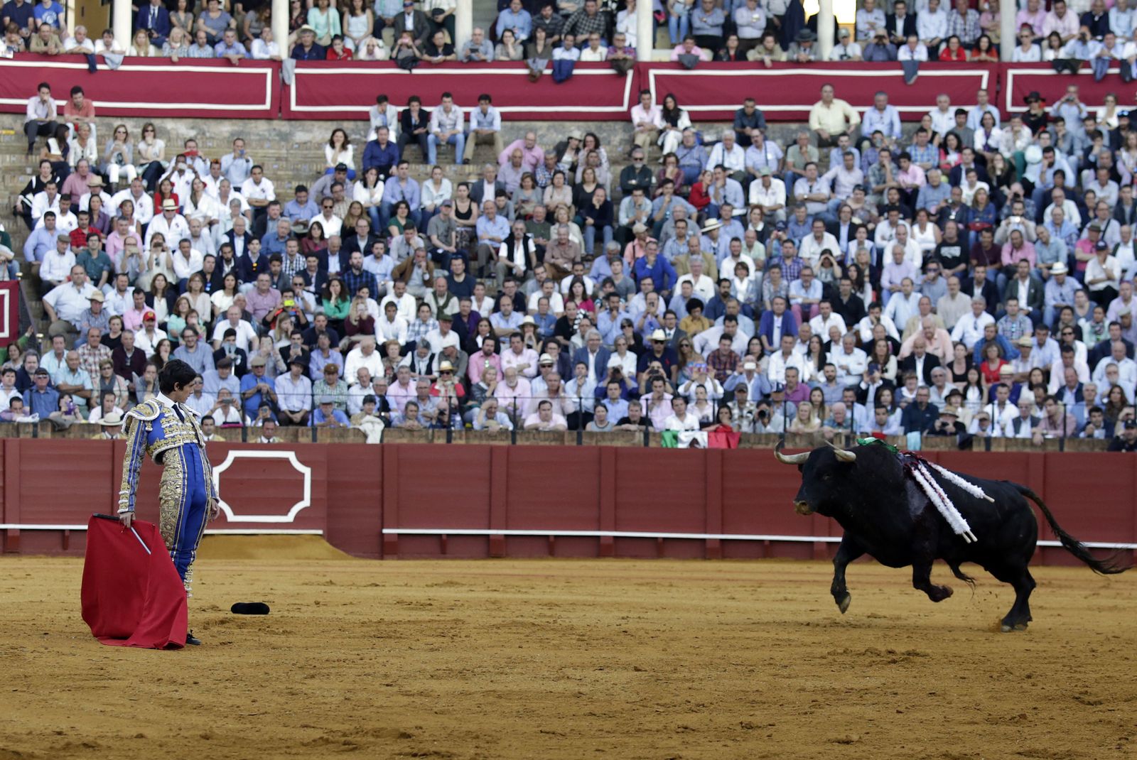El público observa una corrida en la Maestranza de Sevilla.