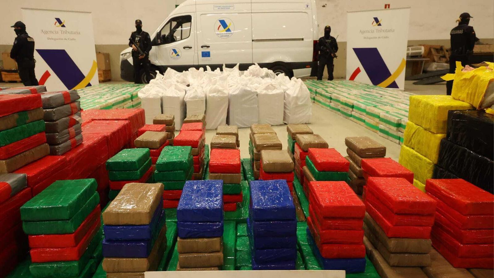 La cocaína intervenida en Algeciras.