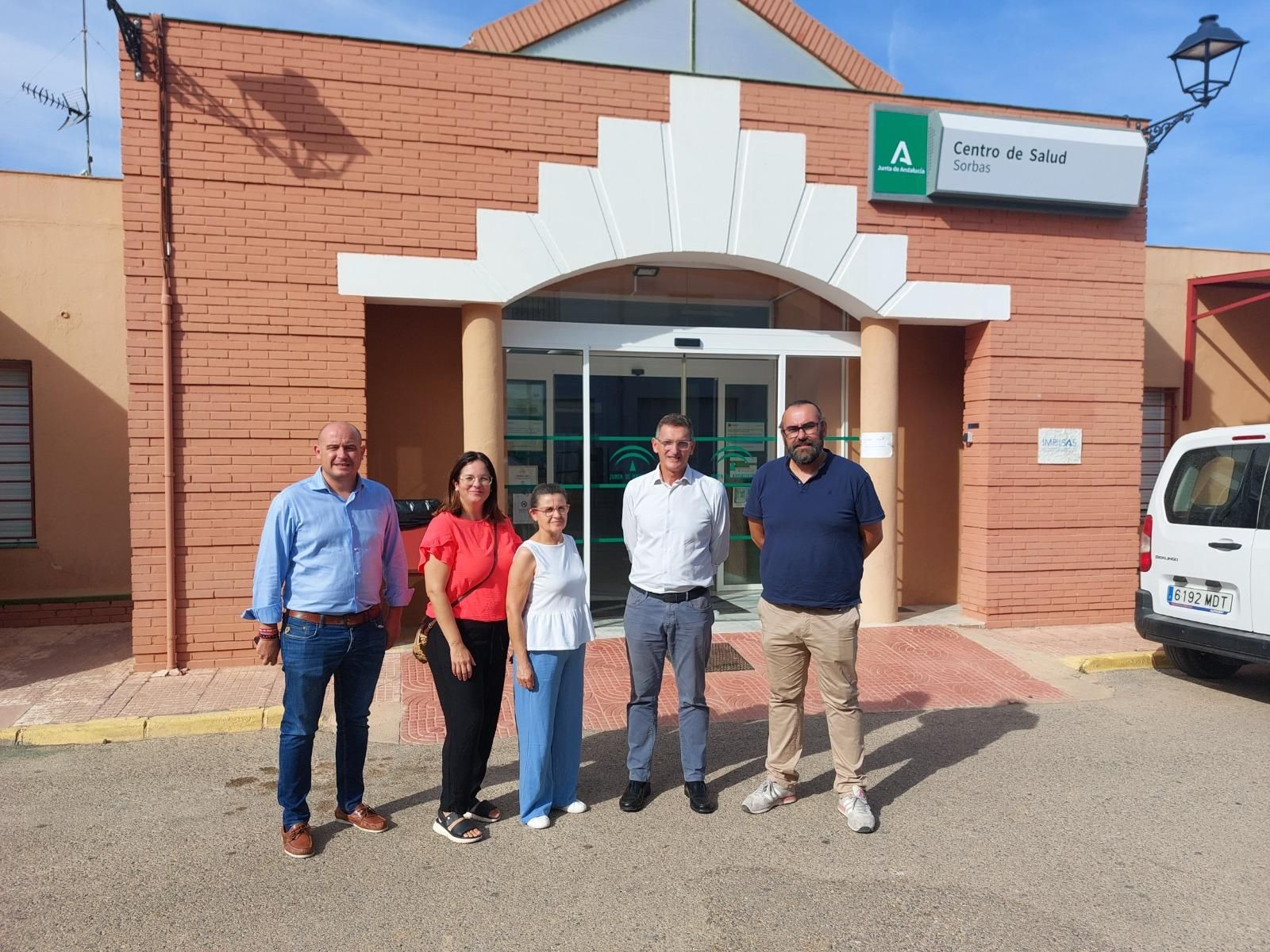 José Luis Sánchez Teruel en Sorbas junto a Francisco Sánchez y concejales socialistas.