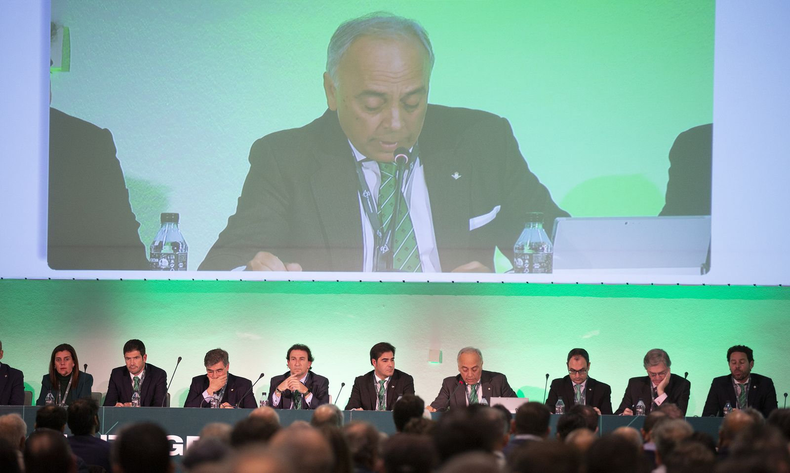 Carlos González de Castro, secretario del consejo del Betis, en una junta.