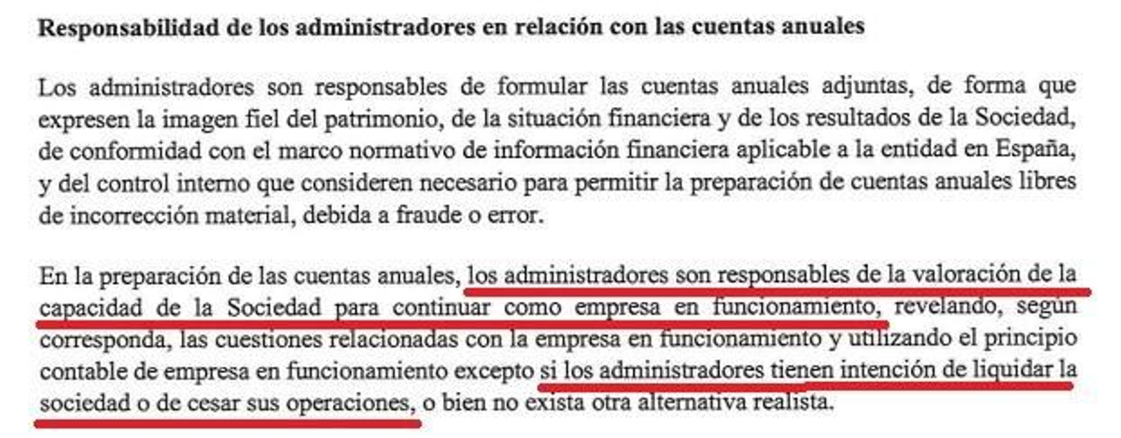 Aviso de los auditores