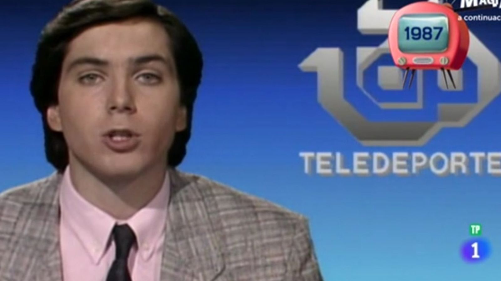 Vicente Vallés en sus primeras apariciones en TVE, en el programa 'Teledeporte'