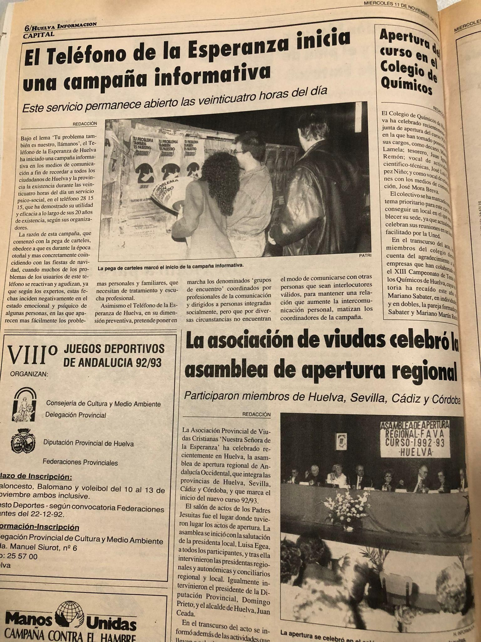 El Teléfono de la Esperanza inicia una campaña informativa