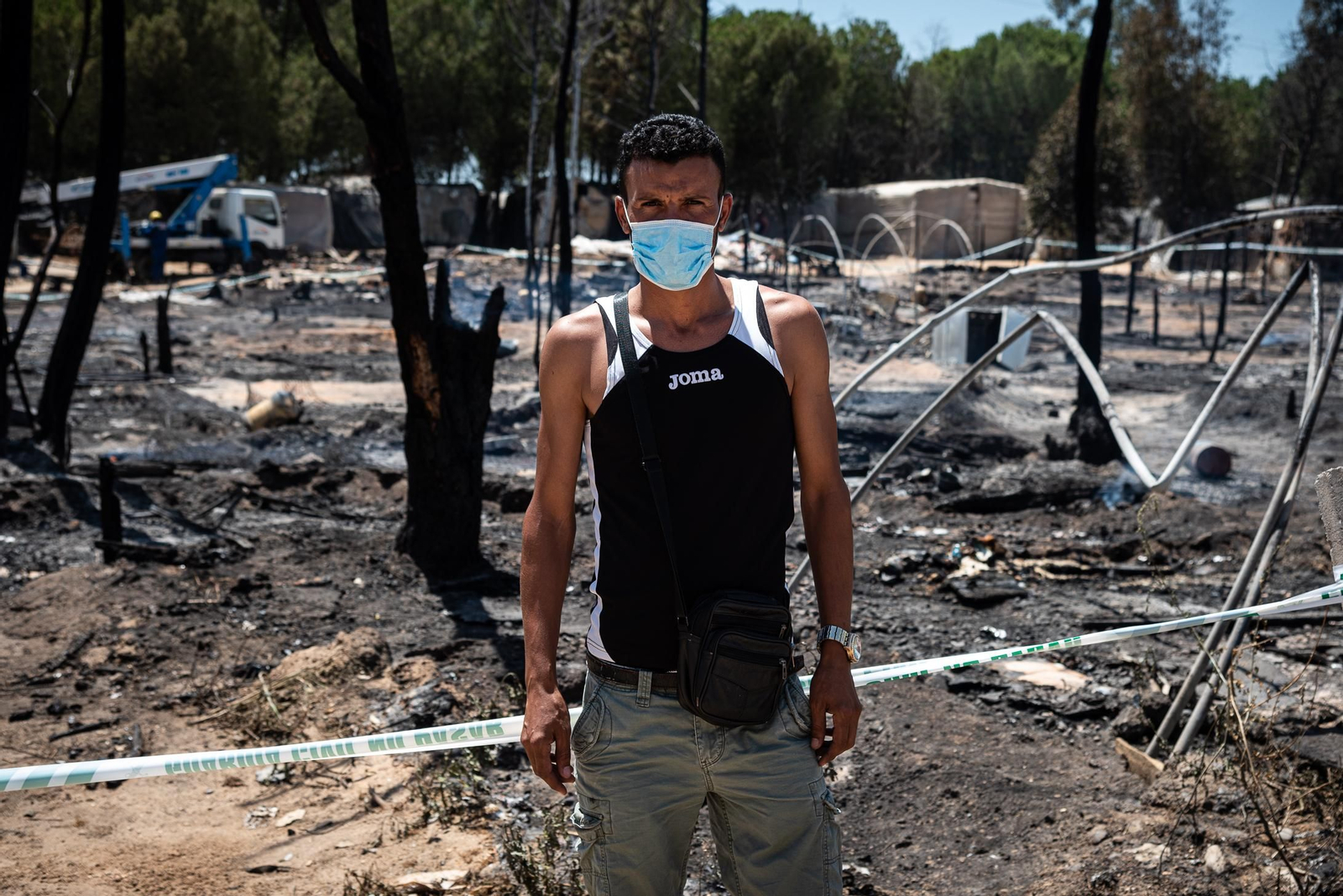 Imágenes del incendio del poblado chabolista de Lucena del Puerto