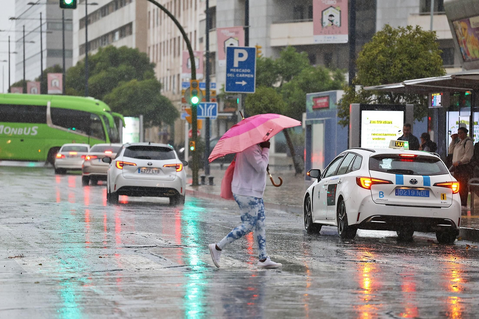 Lluvias la pasada semana en Huelva capital.
