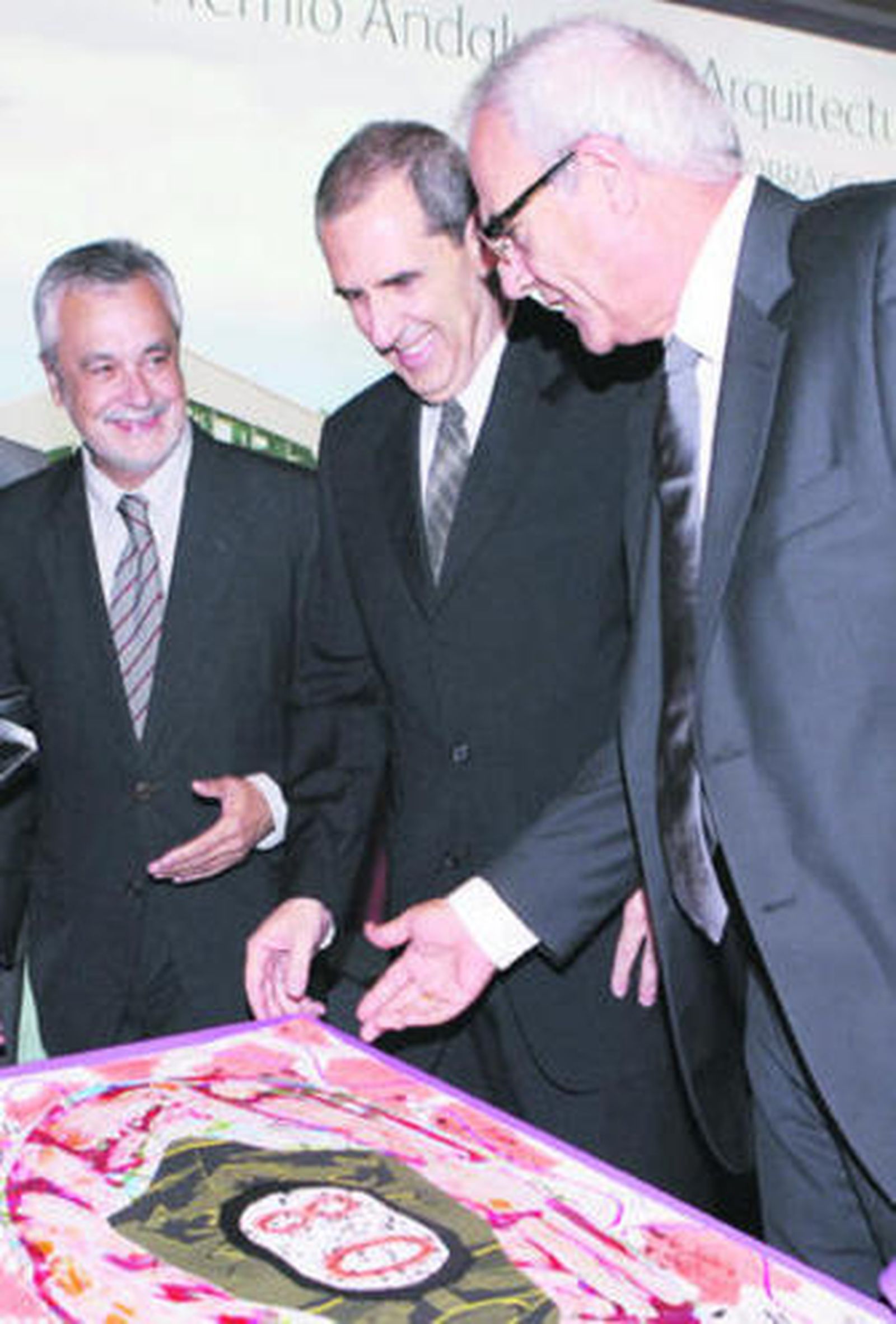 Griñán, con Ortiz y Cruz.