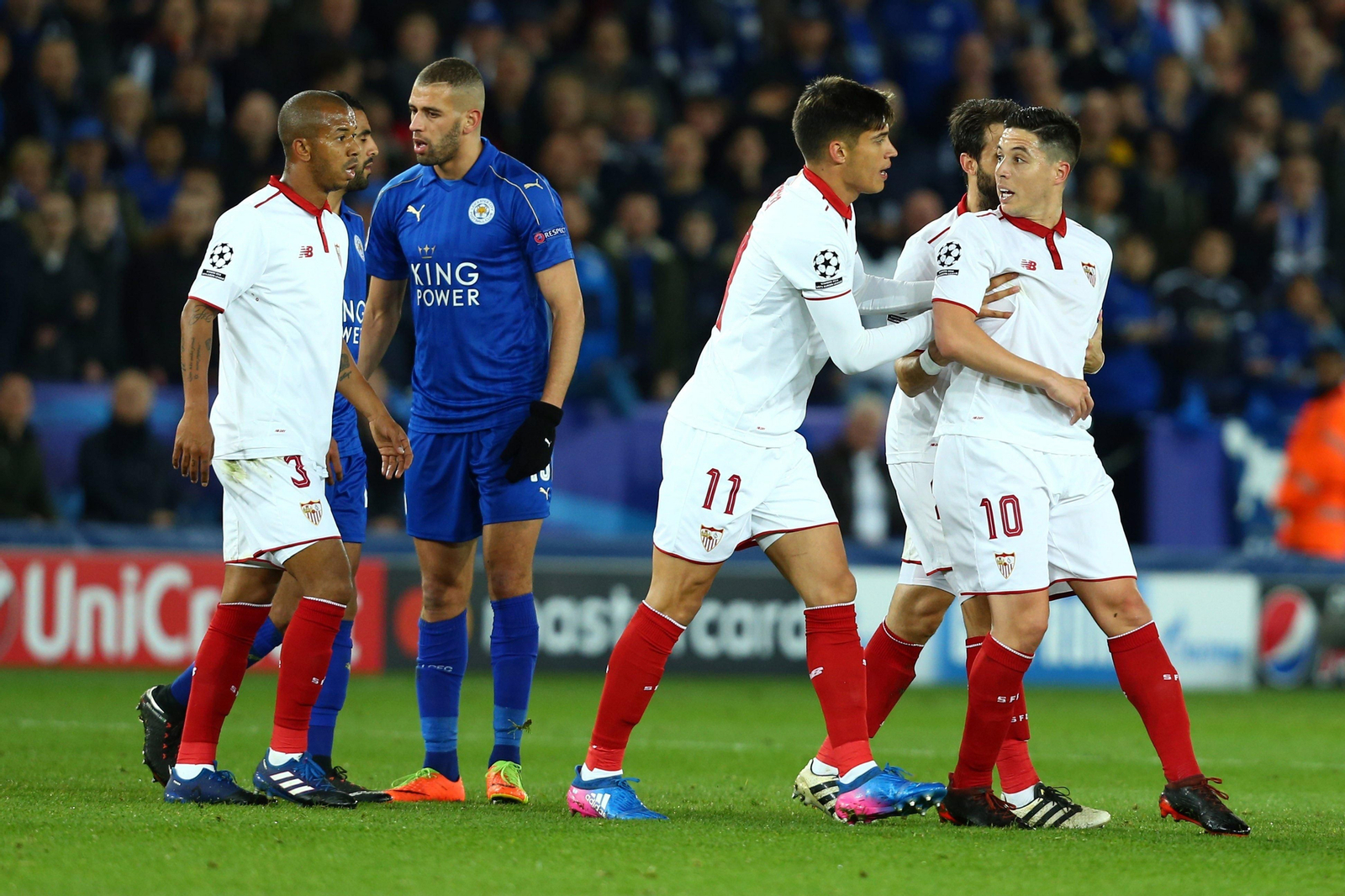 El Leicester-Sevilla FC, en imágenes