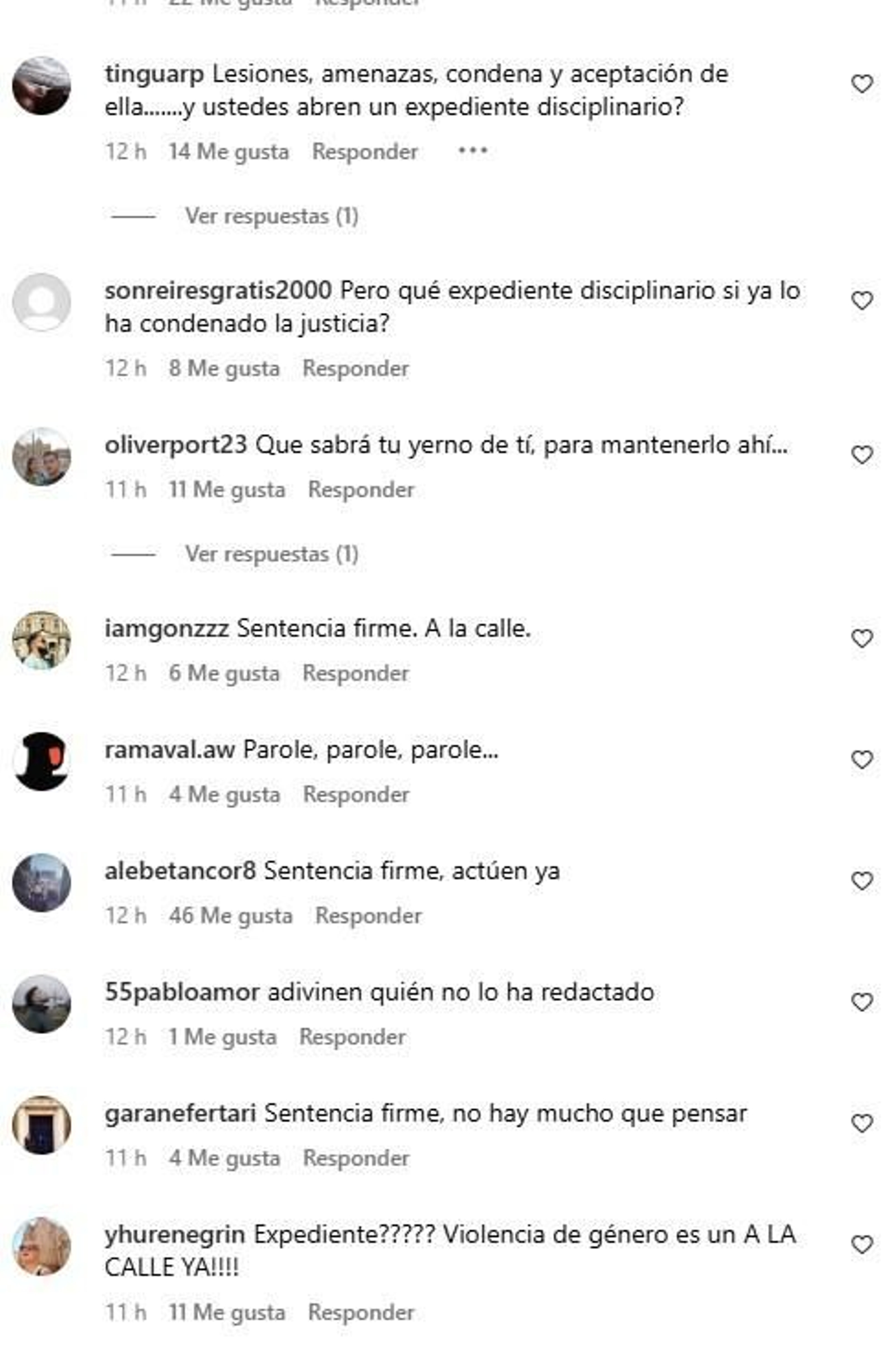 Comentarios de aficionados al comunicado del club