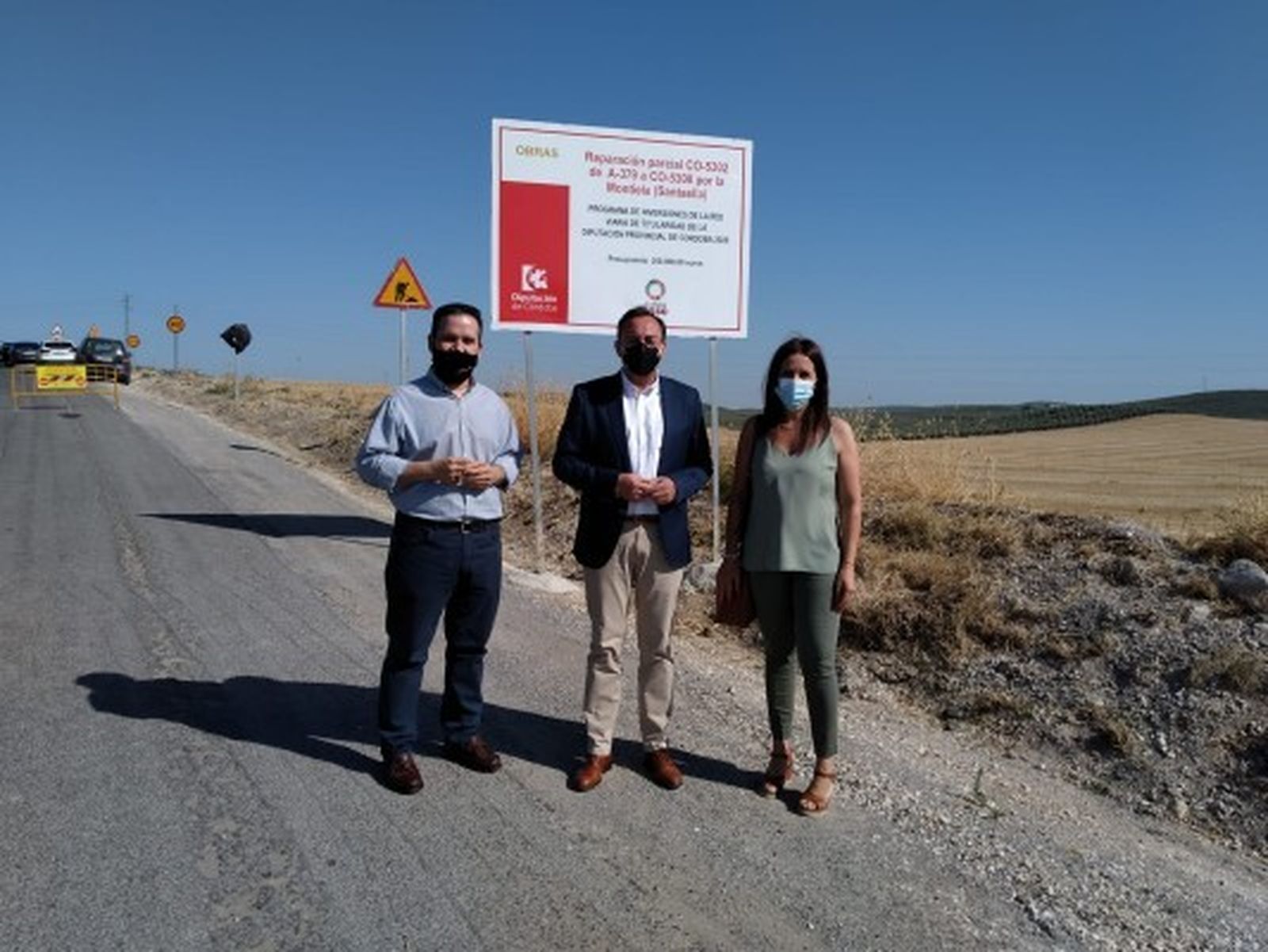 Visita a las obras en la CO-5302 a su paso por La Montiela.