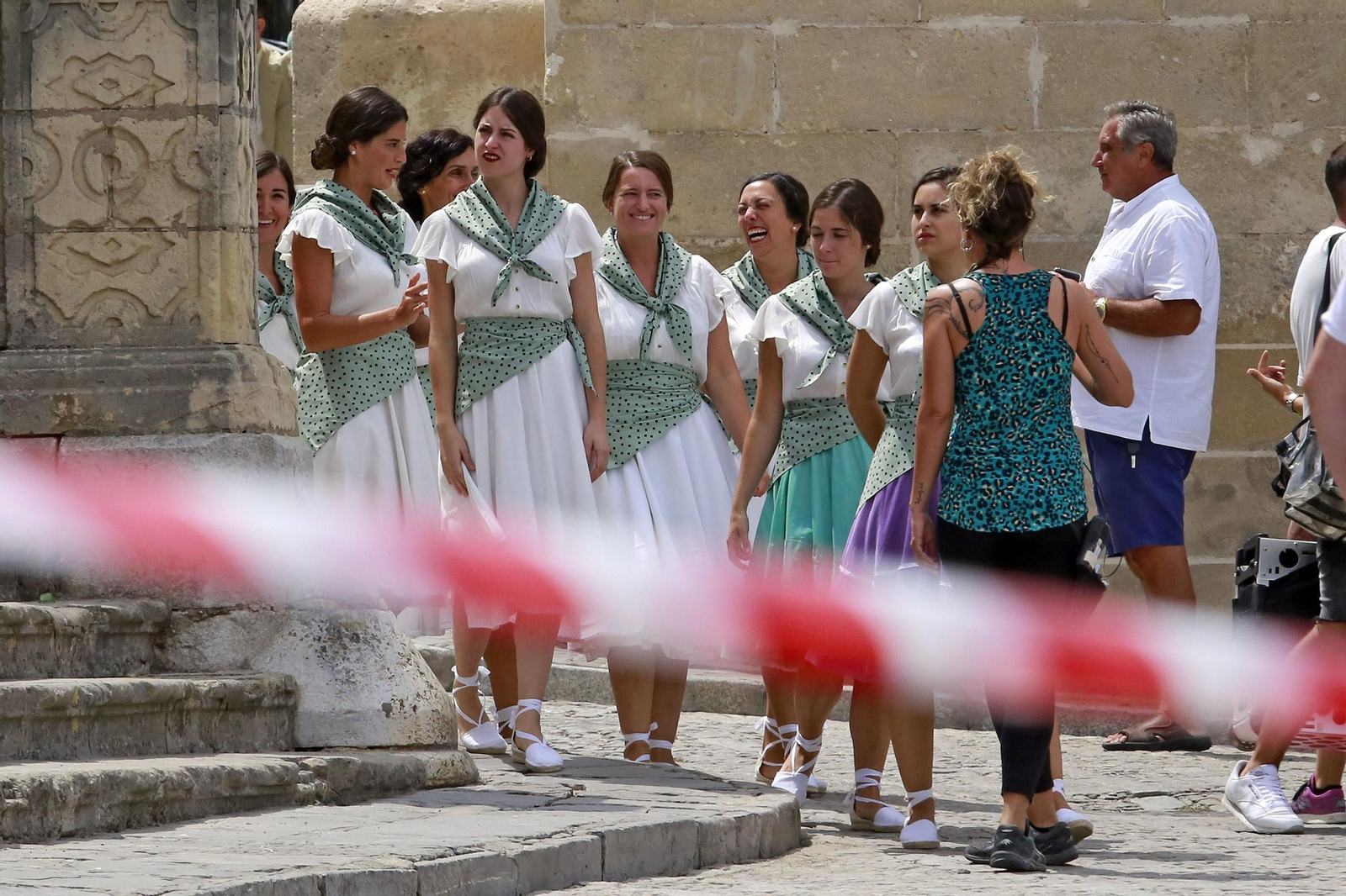 Imágenes de parte del rodaje este lunes en la Catedral de Jerez
