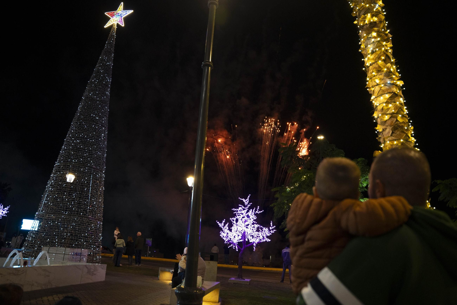El encendido del alumbrado navideño del Hospital Universitario Torrecárdenas, en imágenes