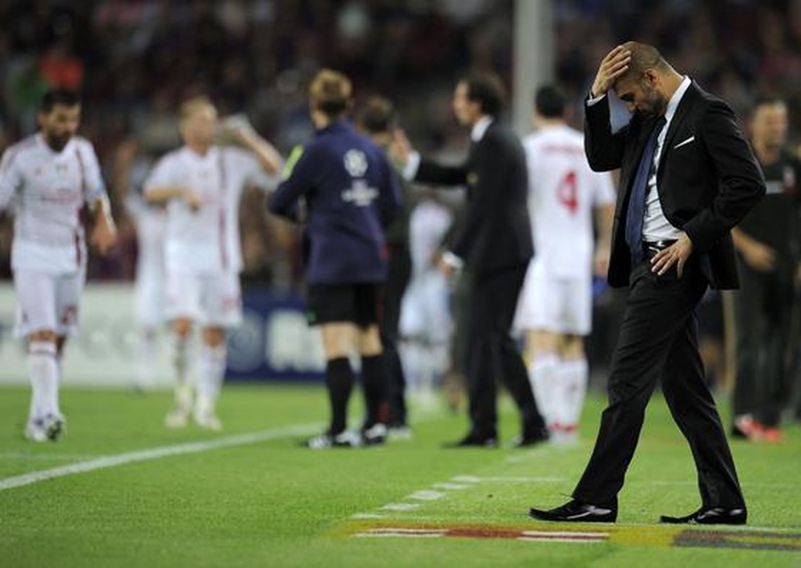 El Barcelona no consiguió pasar del empate ante un Milán muy a la italiana.

Foto: afp