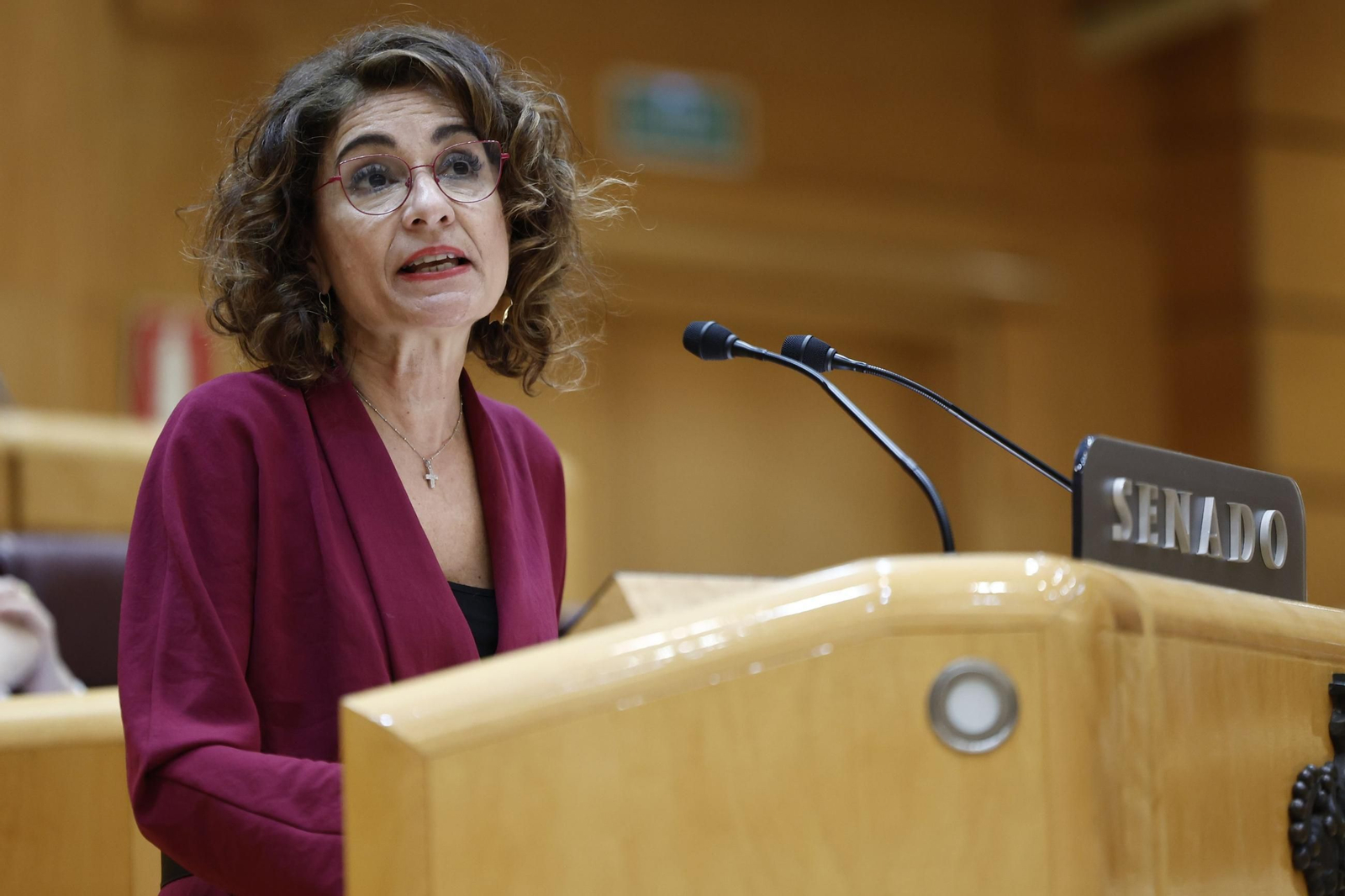 María Jesús Montero, durante una comparecencia en el Senado