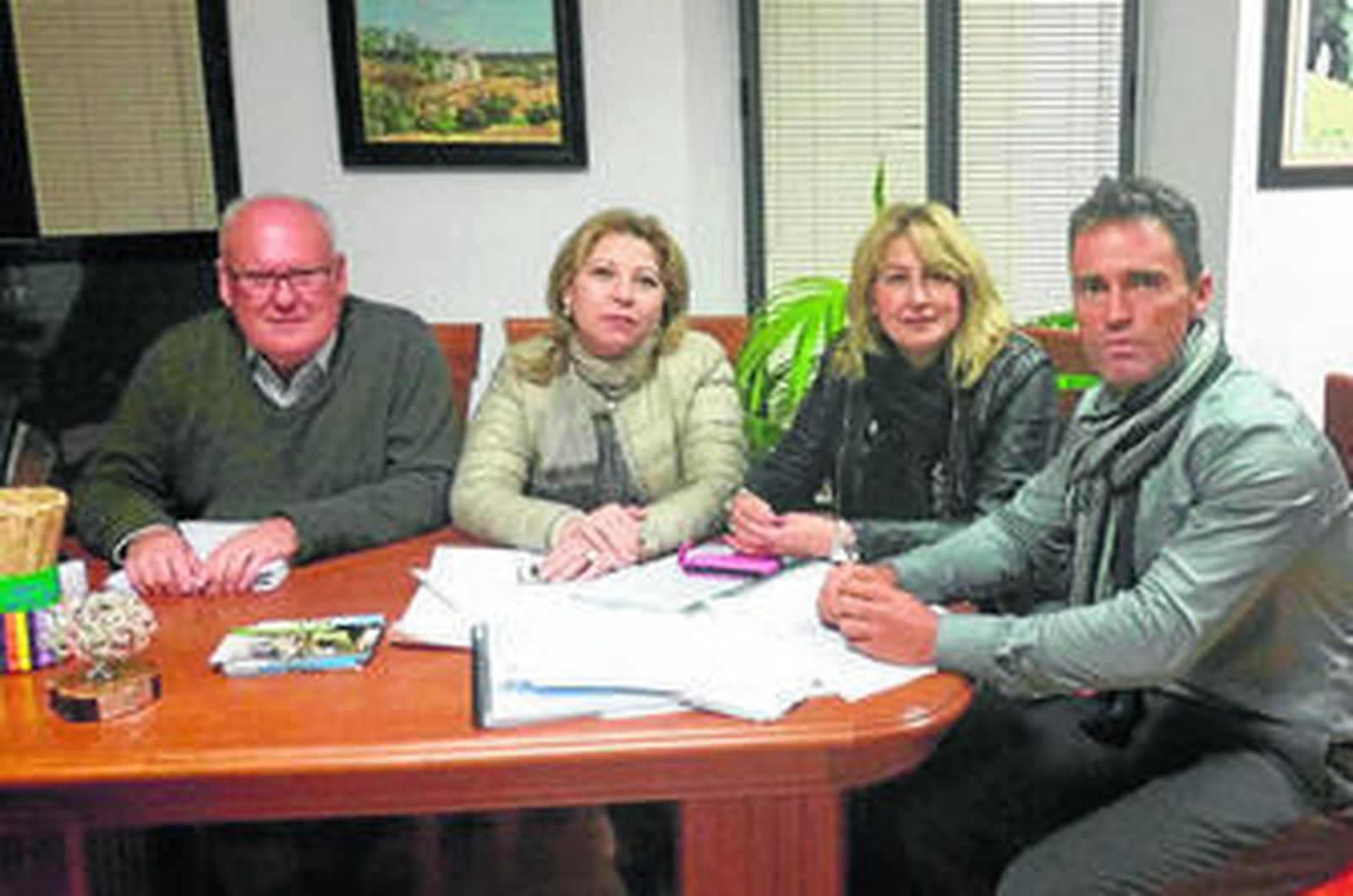 Los alcaldes de Las Navas, Hornachuelos, Fuente Obejuna y Alanís, en una de las reuniones que han tenido.