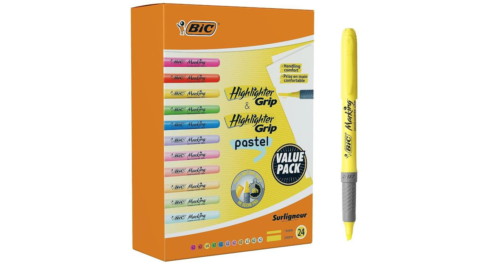 Pack 24 subrayadores en tonos intensos y pasteles