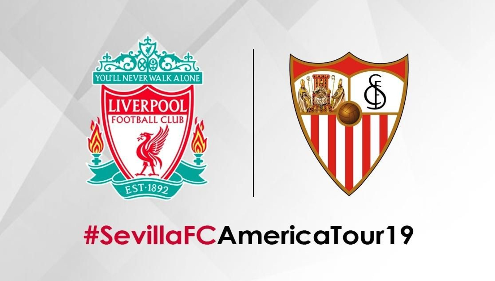 Cartel del partido entre el Liverpool y el Sevilla.